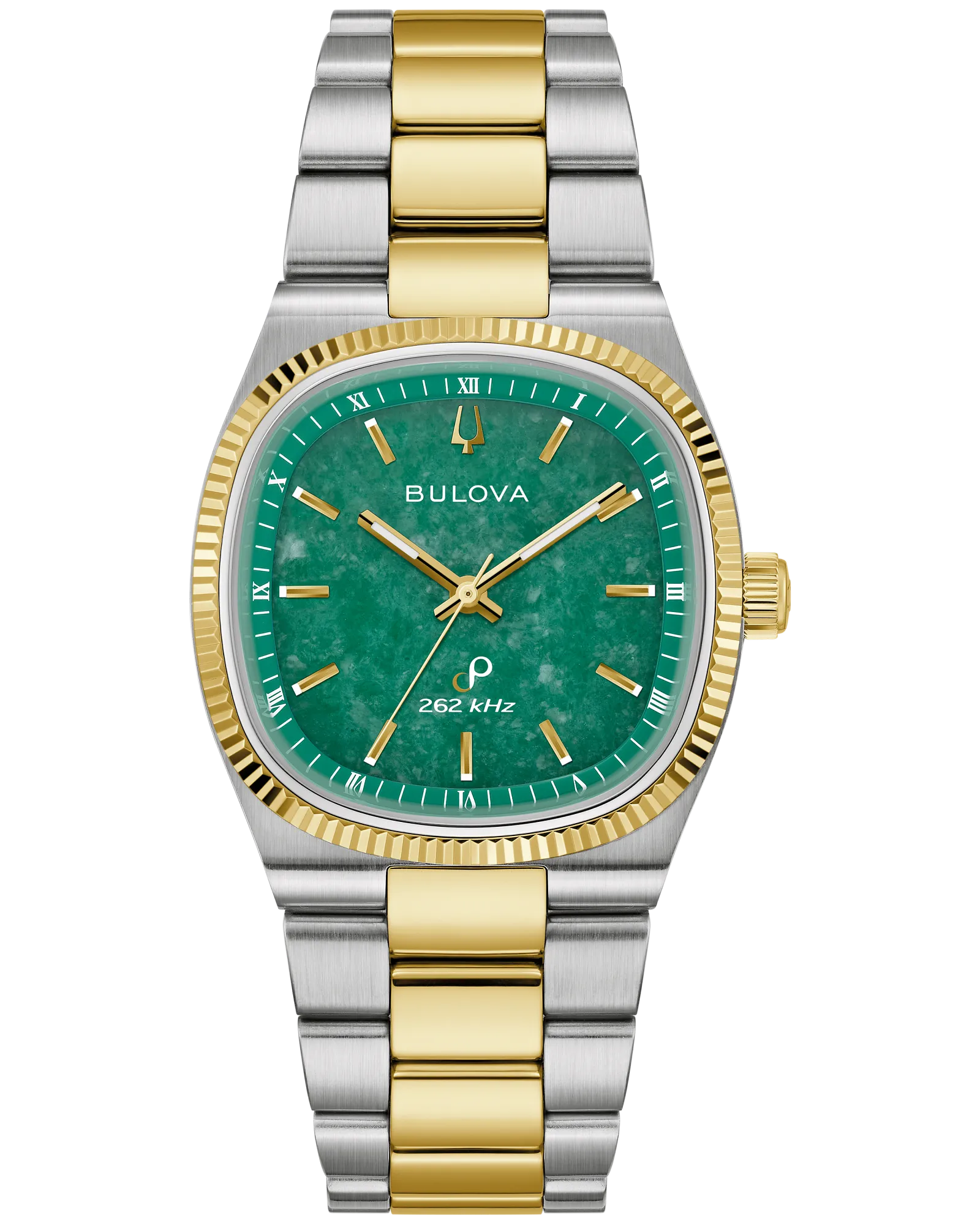 Bulova Super Seville Precisionist Green Dial Gold-Tone Stainless Steel Men's Watch 98A336
