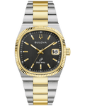 Bulova Super Seville Black Dial Stainless Steel Bracelet Men's Watch 98B458