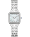 Bulova Sutton Silver-Tone Diamond Bezel White Mother-Of-Pearl Dial Stainless Steel Women's Watch 96R256