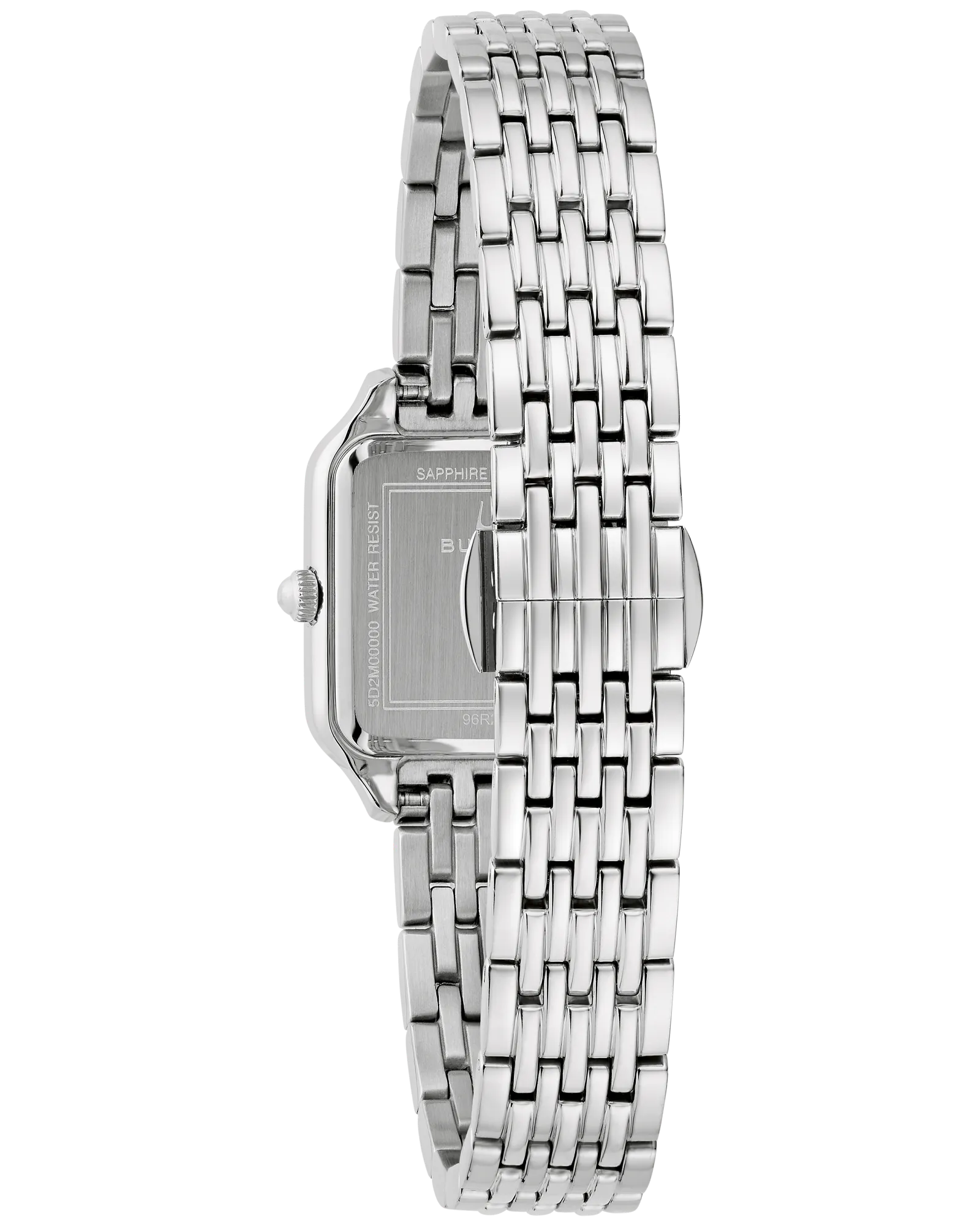 Bulova Sutton Silver-Tone Diamond Bezel White Mother-Of-Pearl Dial Stainless Steel Women's Watch 96R256