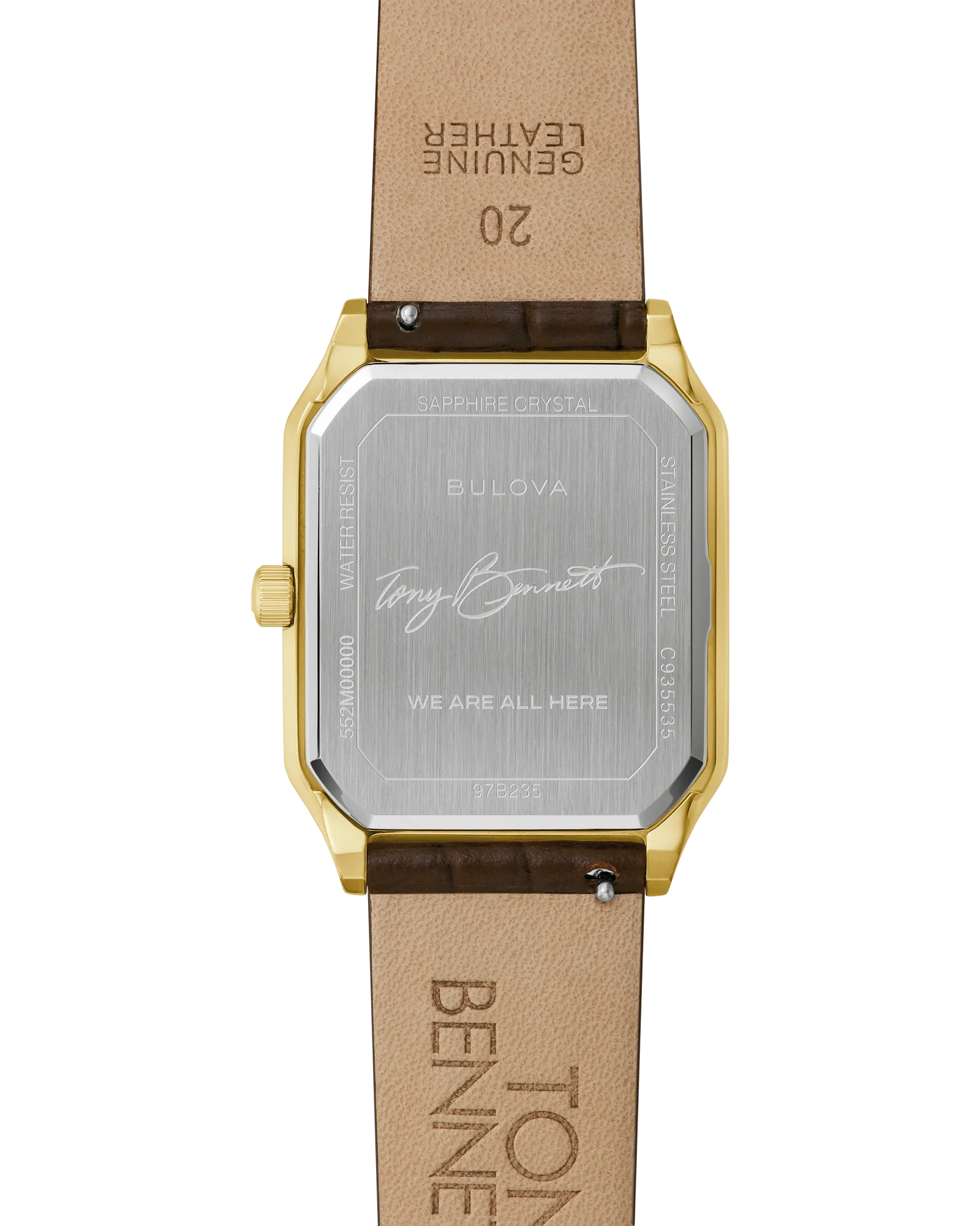 Bulova Tony Bennett We Are All Here Black Dial Gold-Tone Stainless Steel Men's Watch 97B235