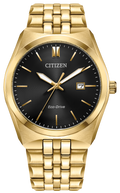 Citizen Corso Black Dial Gold-Tone Stainless Steel Men's Watch BM7333-85E