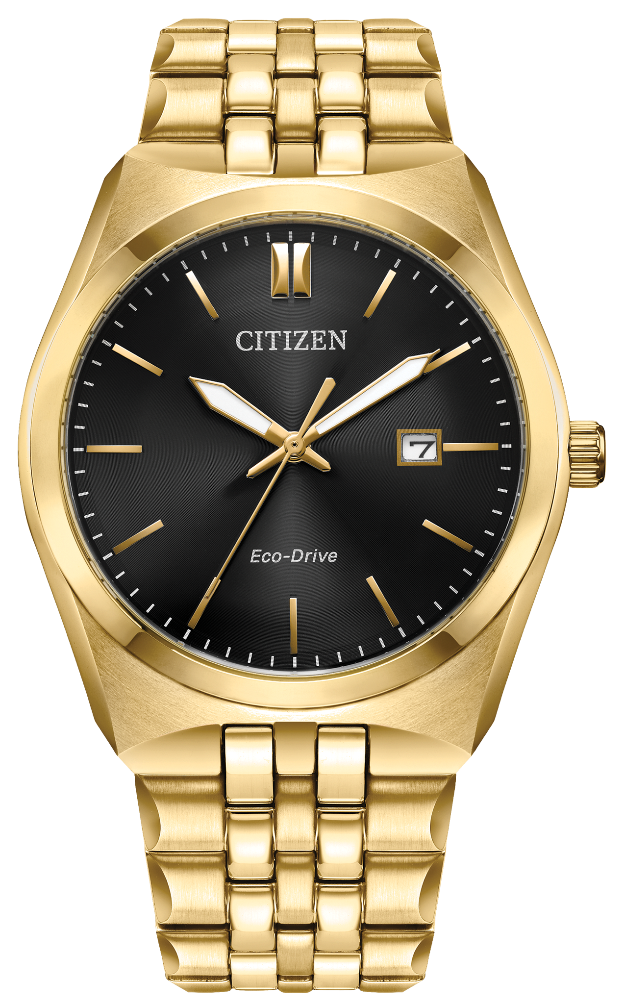 Citizen Corso Black Dial Gold-Tone Stainless Steel Men's Watch BM7333-85E
