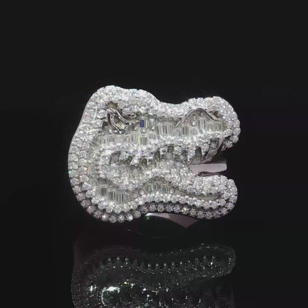 Crocodile Moissanite Ring