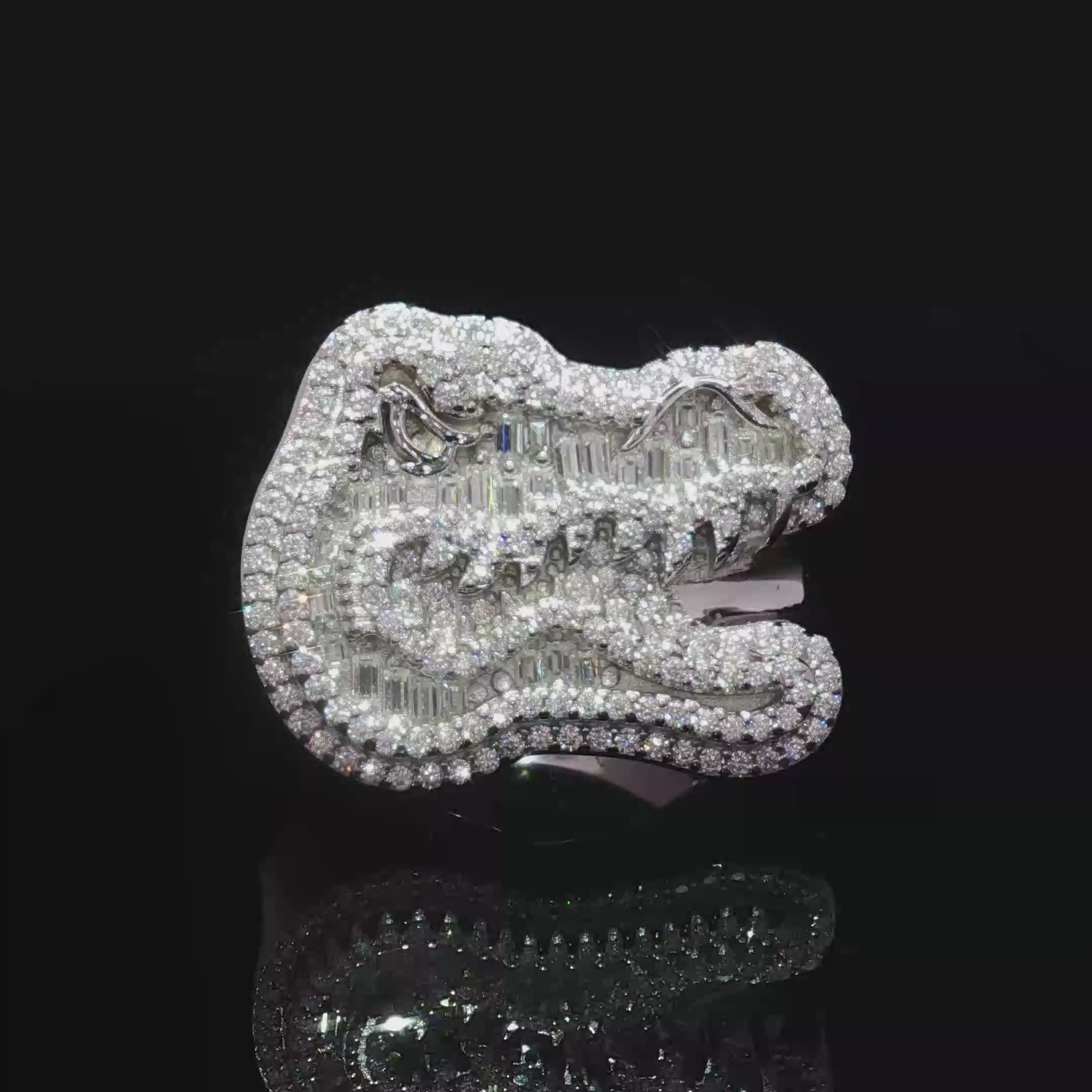 Crocodile Moissanite Ring