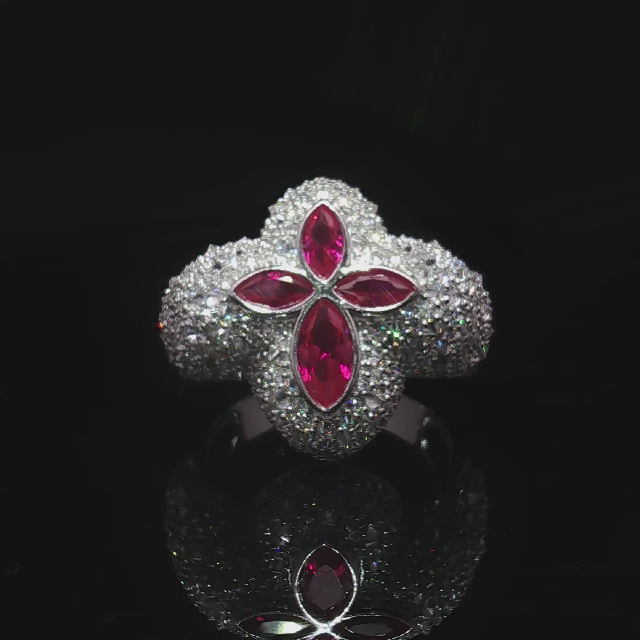 Ornate Pave Cross ring