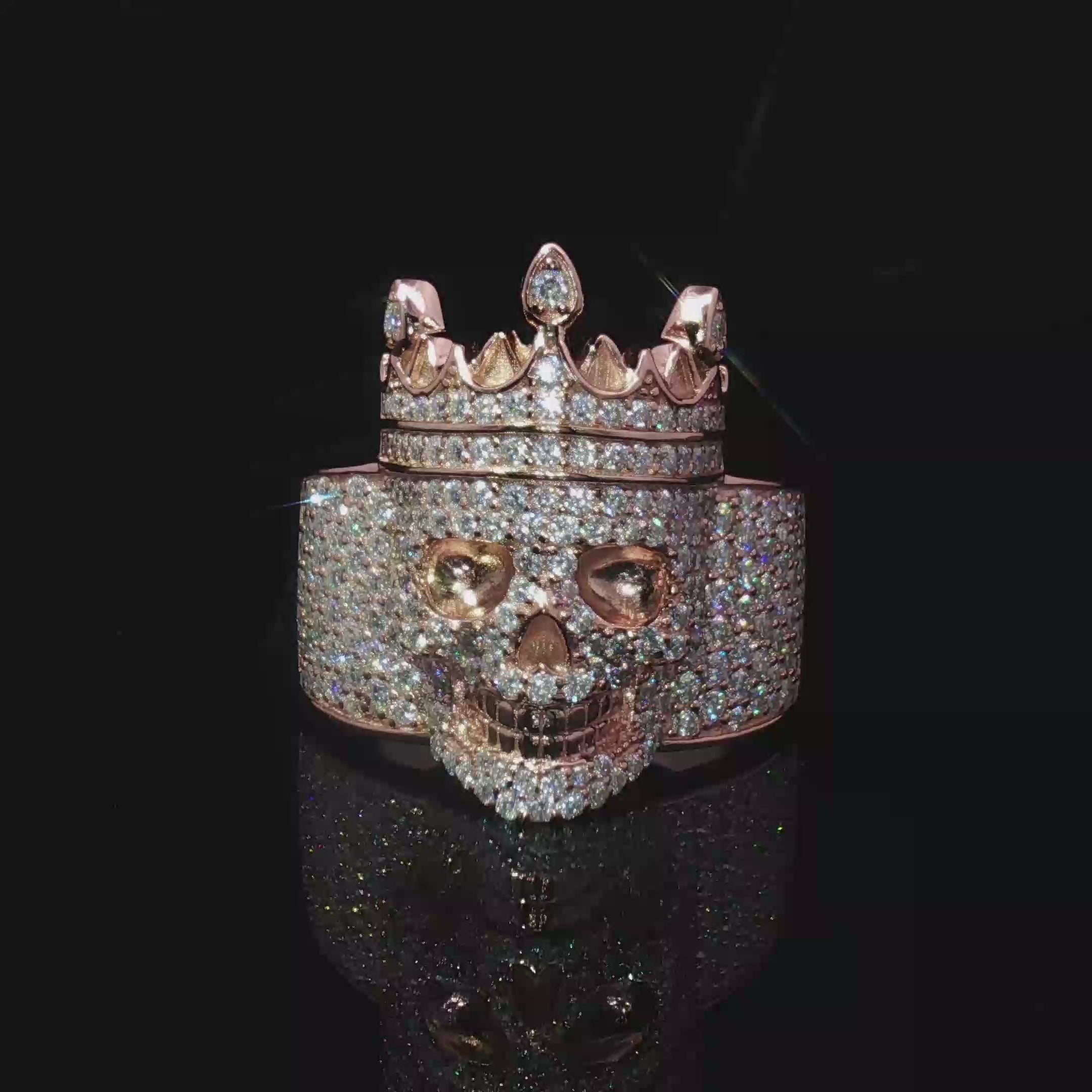 Crowned Skull Silver Ring