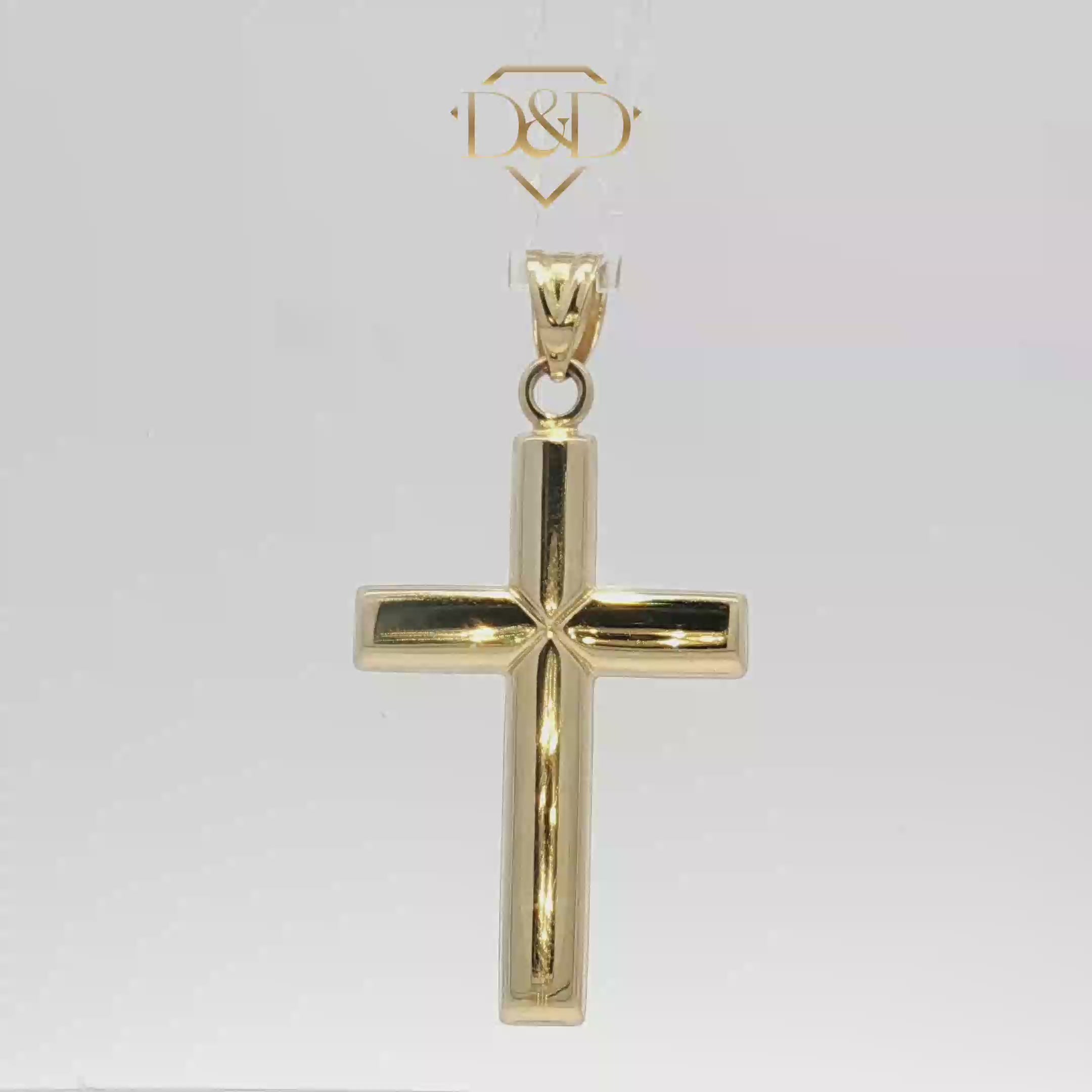 14K Yellow Gold Cross Pendant Large