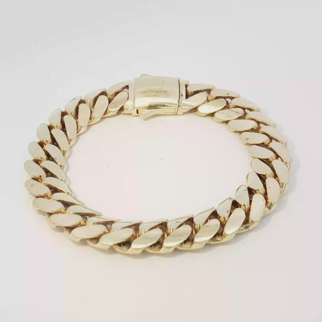 14K Semi Hallow Miami Cuban Bracelet