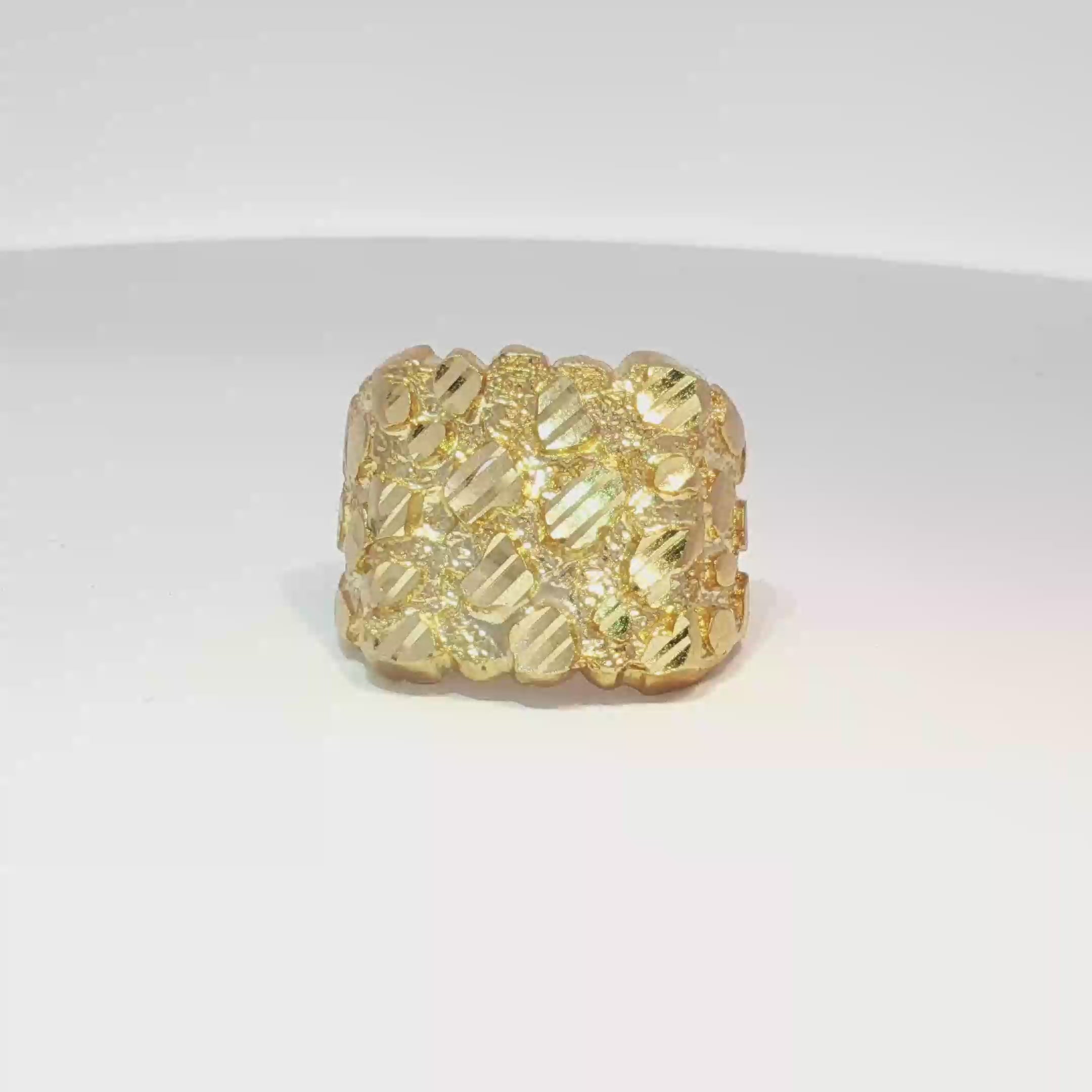 10K Large Nugget Ring