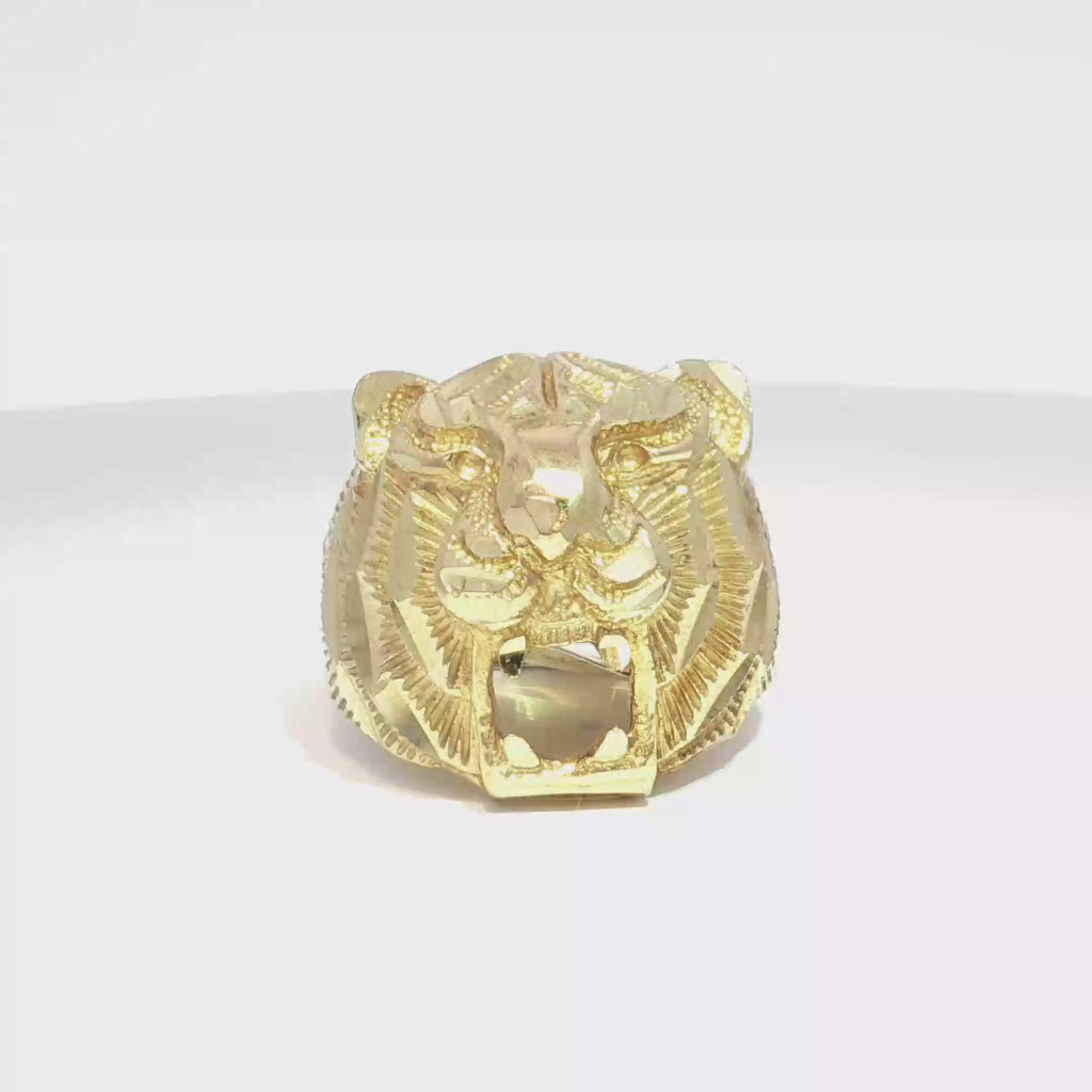 10K Tiger Signet Ring