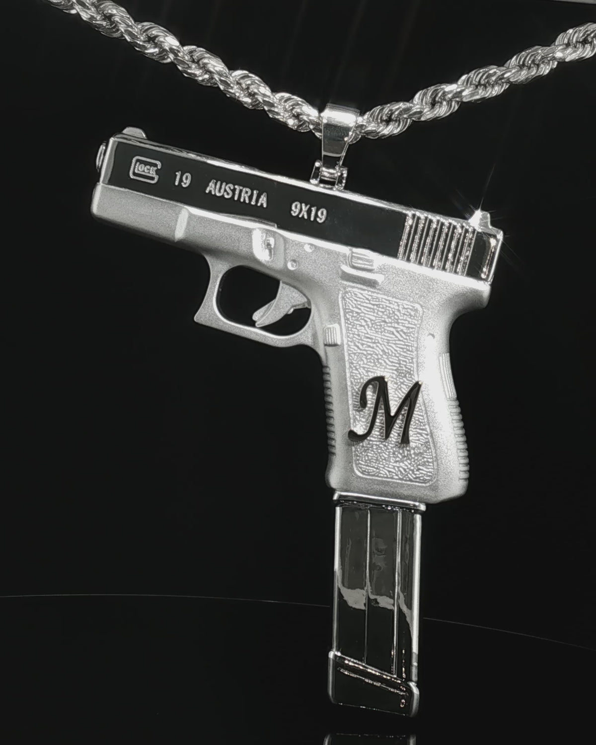 D&D Glock Pendant Sterling Silver
