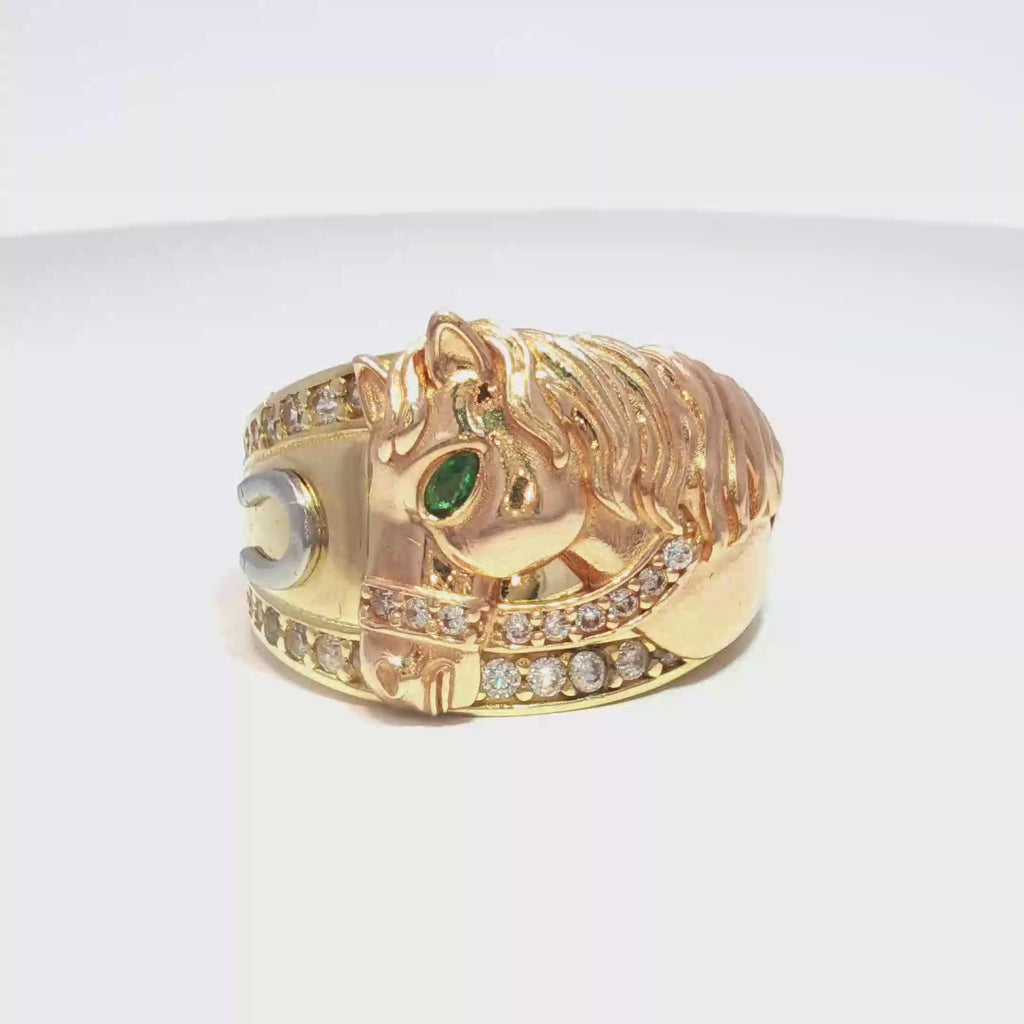 Heritage Horse Ring in 14K Gold