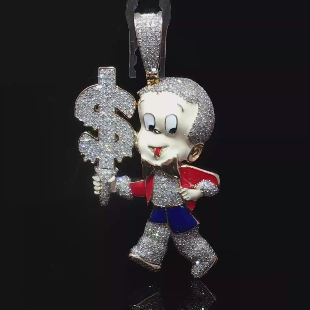 10k Richie Rich Diamond Pendant