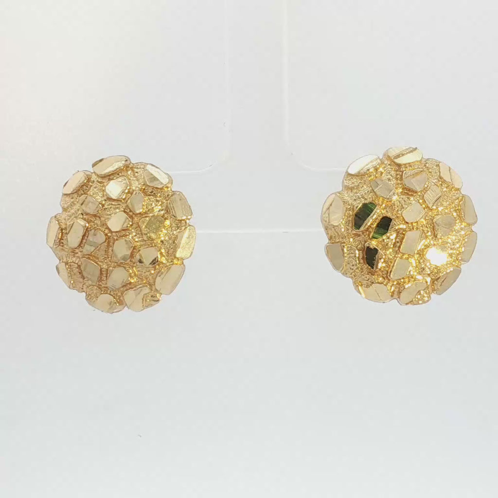14K Large Nugget Stud Earrings