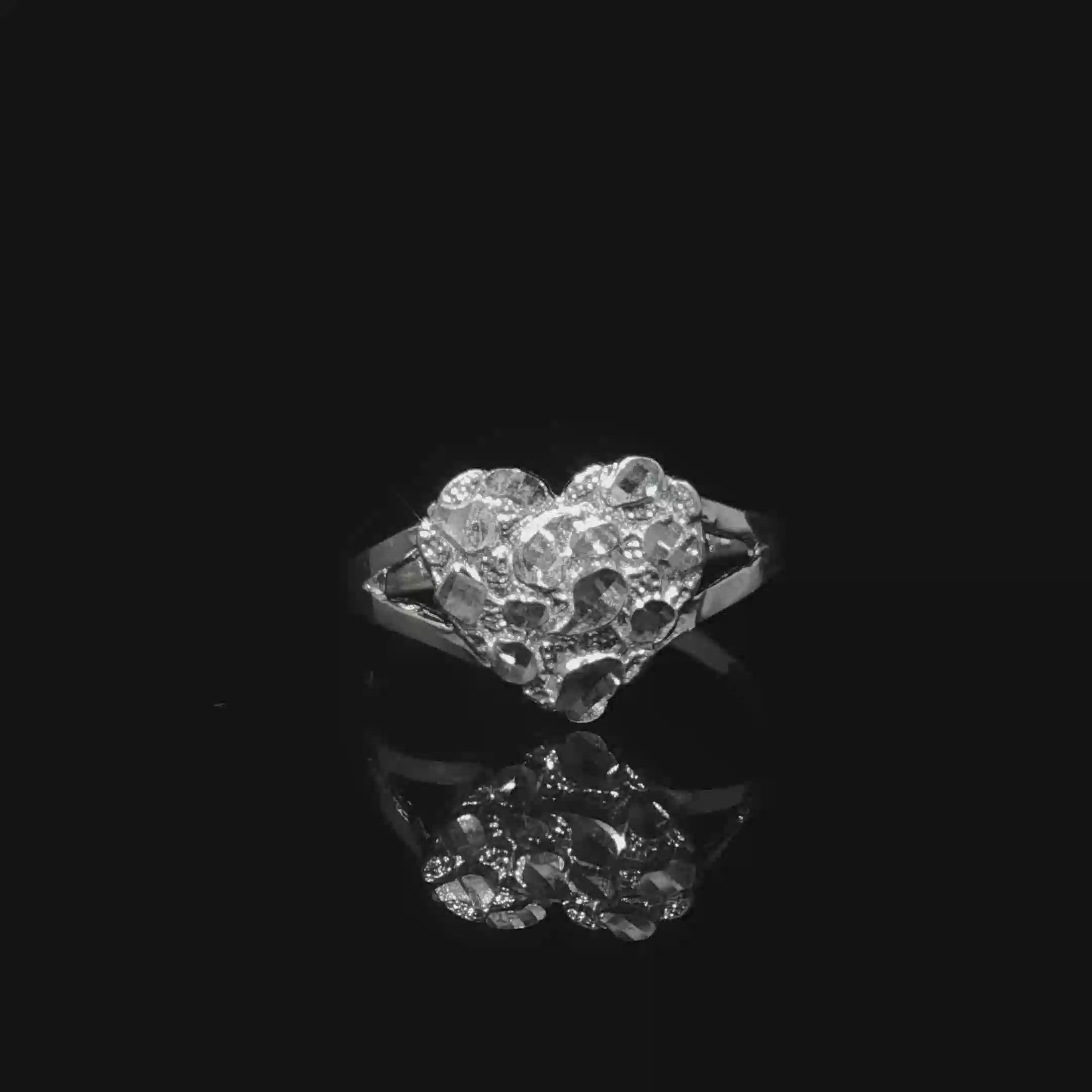 Small Heart Shaped Nugget Ring