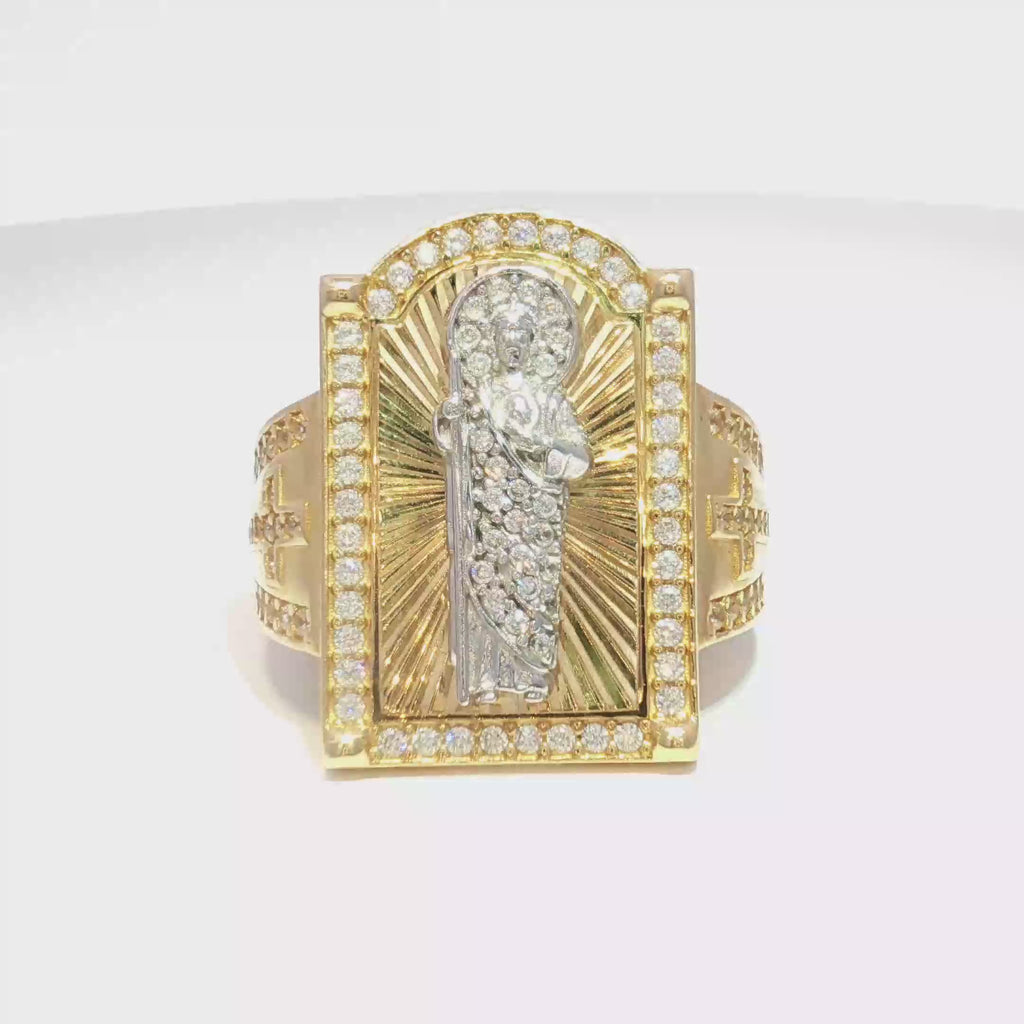 14K San Judas Medallion Ring