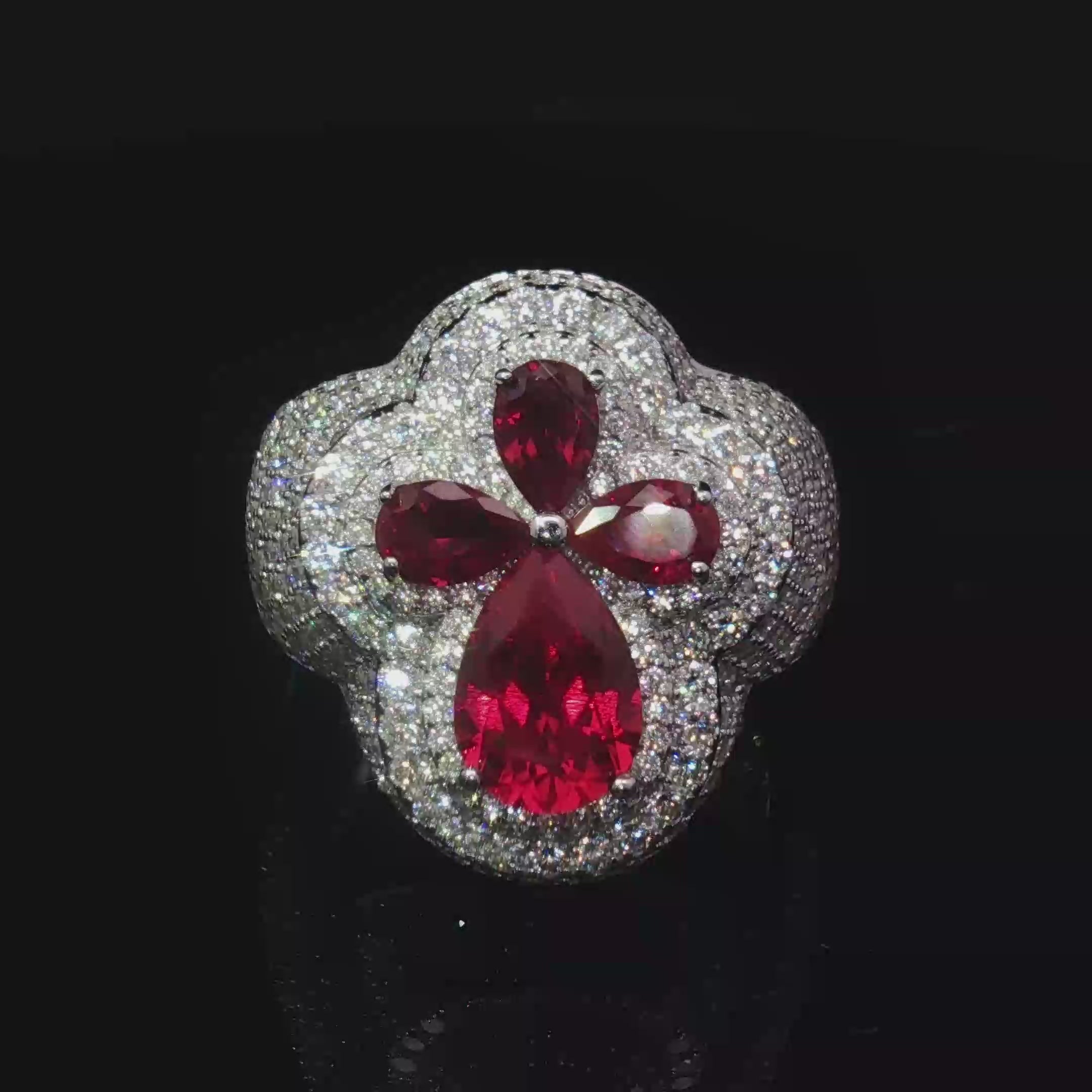 Crimson Cross moissanite Ring