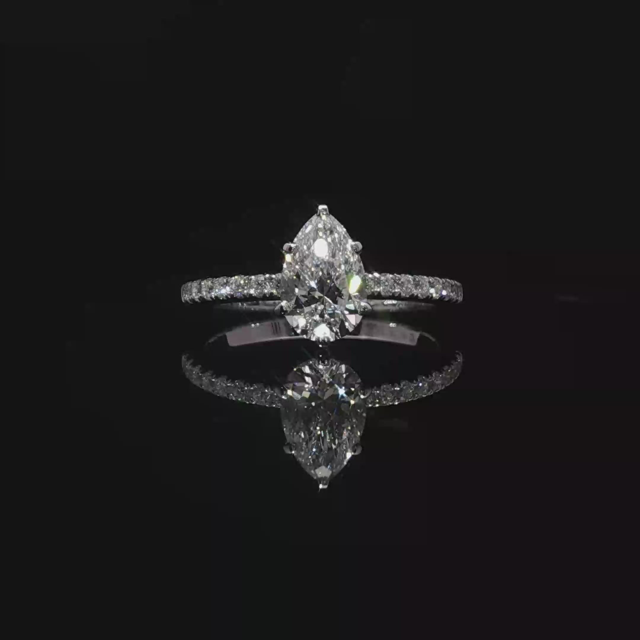 Pear Cut Diamond White Gold Multistone Ring