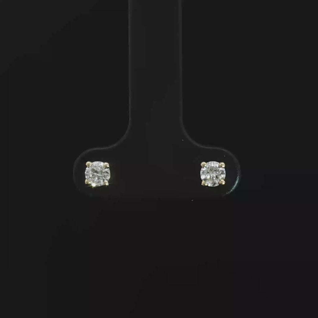 14k Earrings Round Cut Diamond Stud