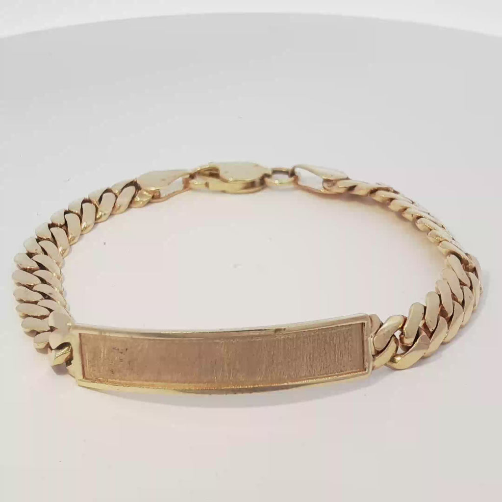 14k Solid Miami Cuban ID Bracelet