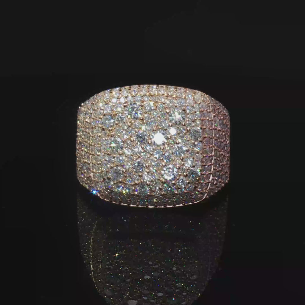 Silver Multi Stone Ring with mosaic setting moissanite