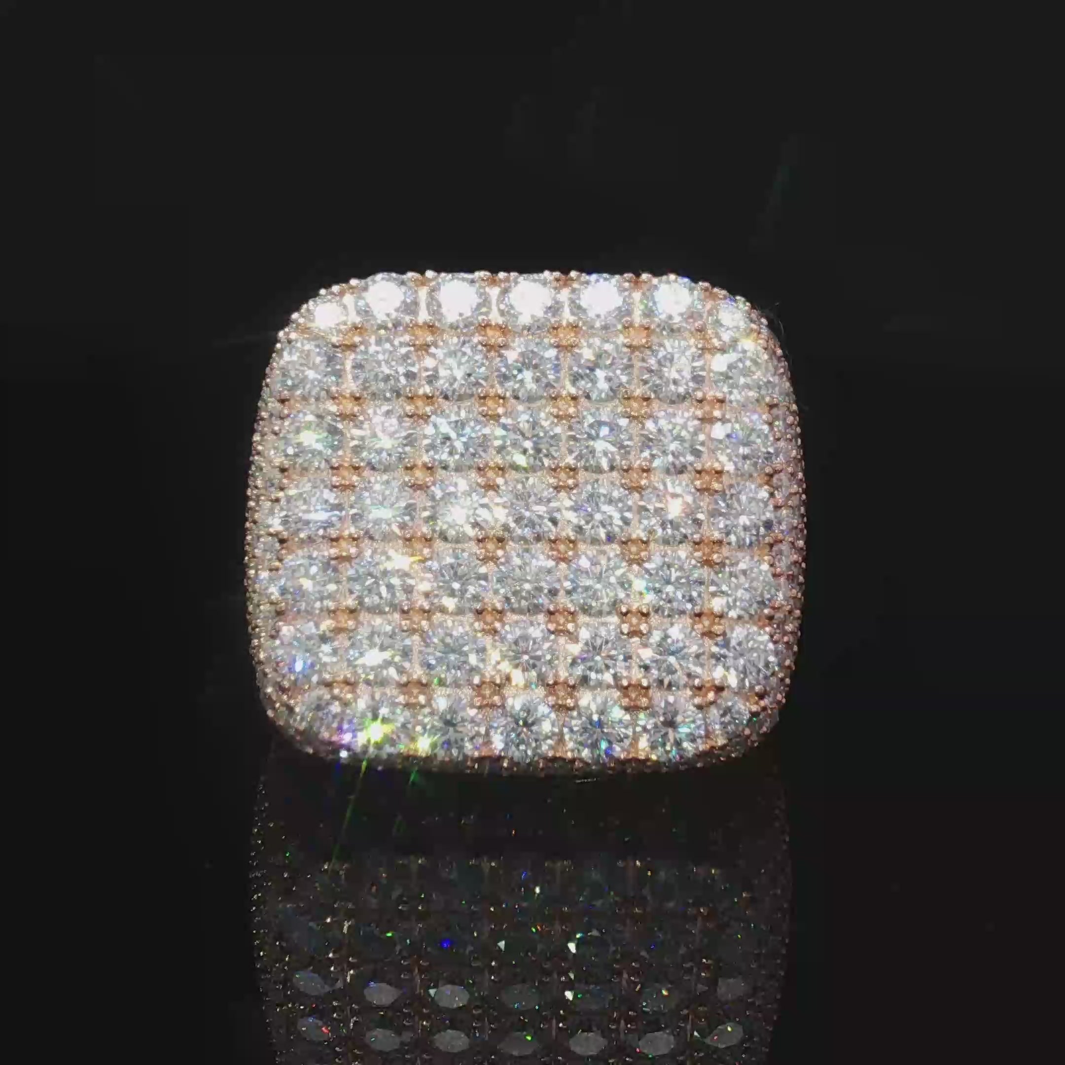 Multi stone Ring with Cushion Cut Moissanite