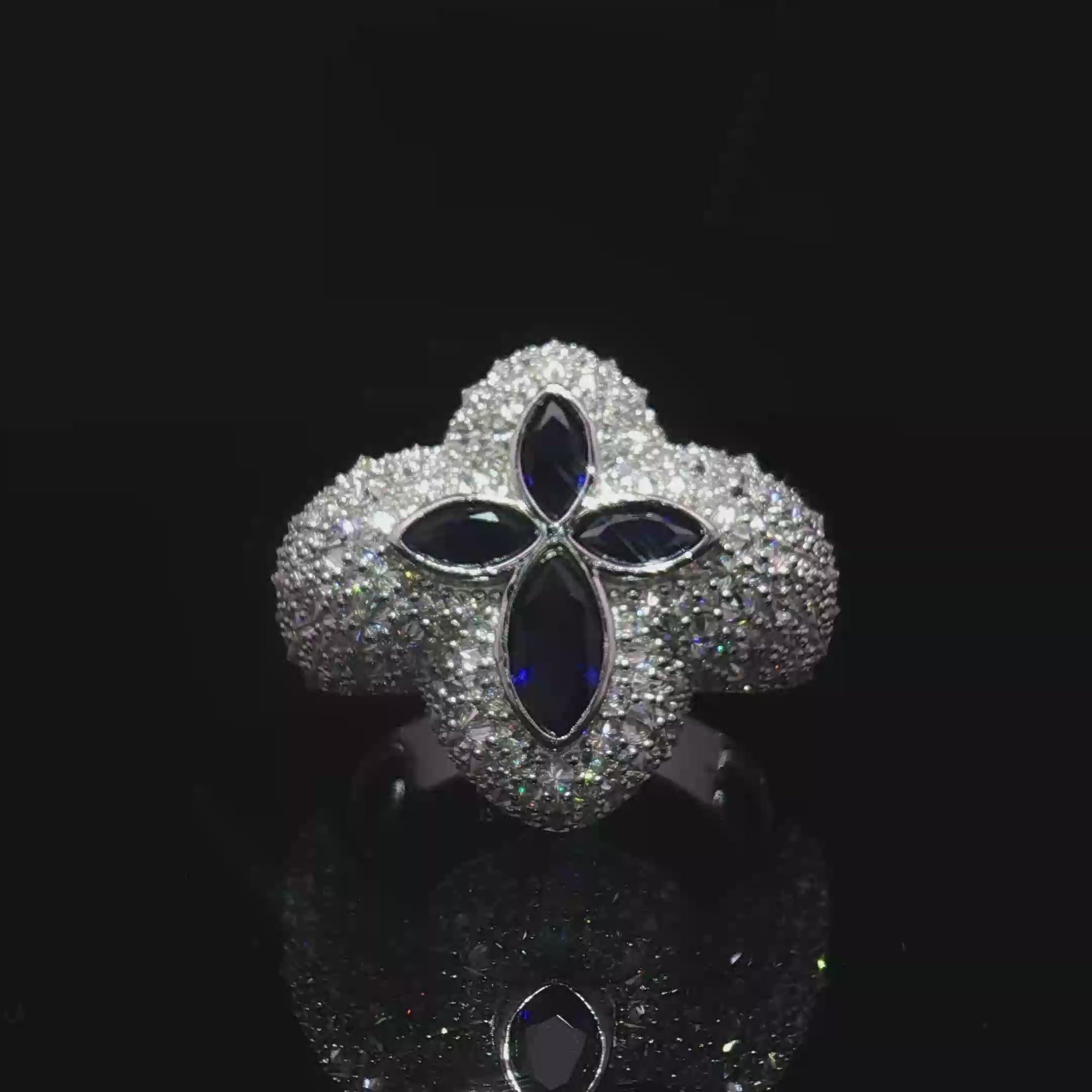 Ornate Pave Cross ring