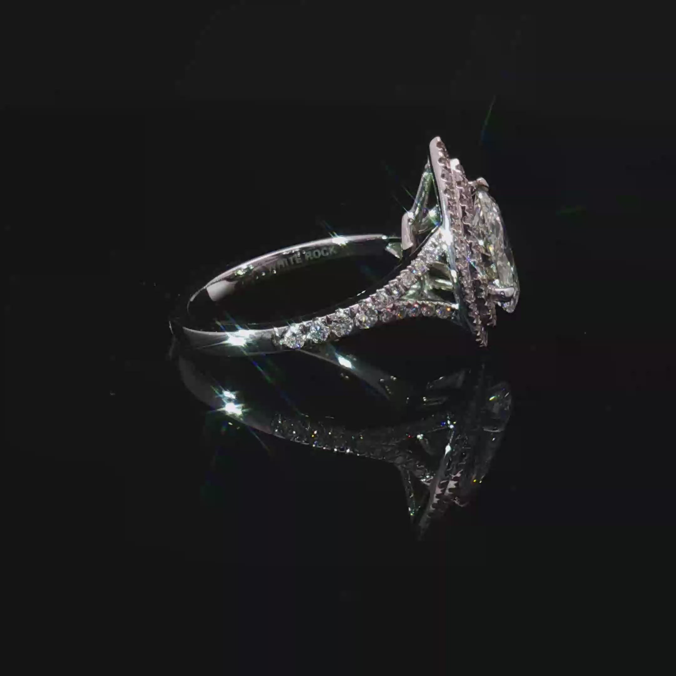 14K White Gold Ring With Pear Cut Diamond