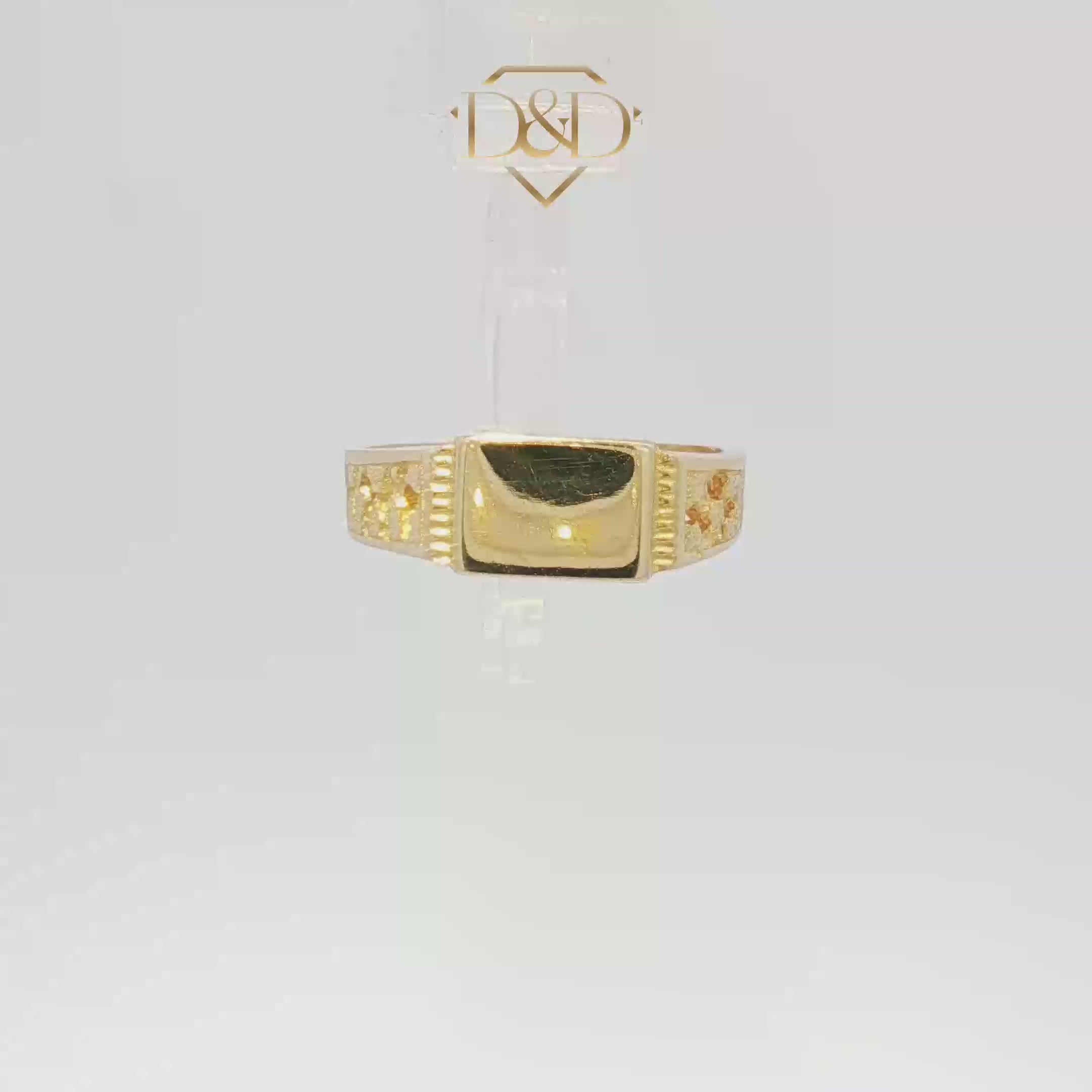14K Baby Ring with Detailed Shoulder Nugget Design