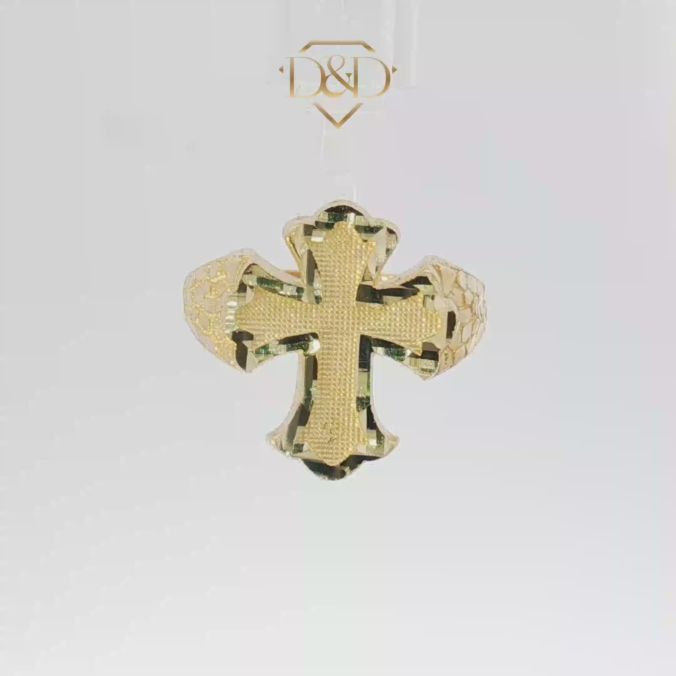 14K Cross Nugget Statement Ring