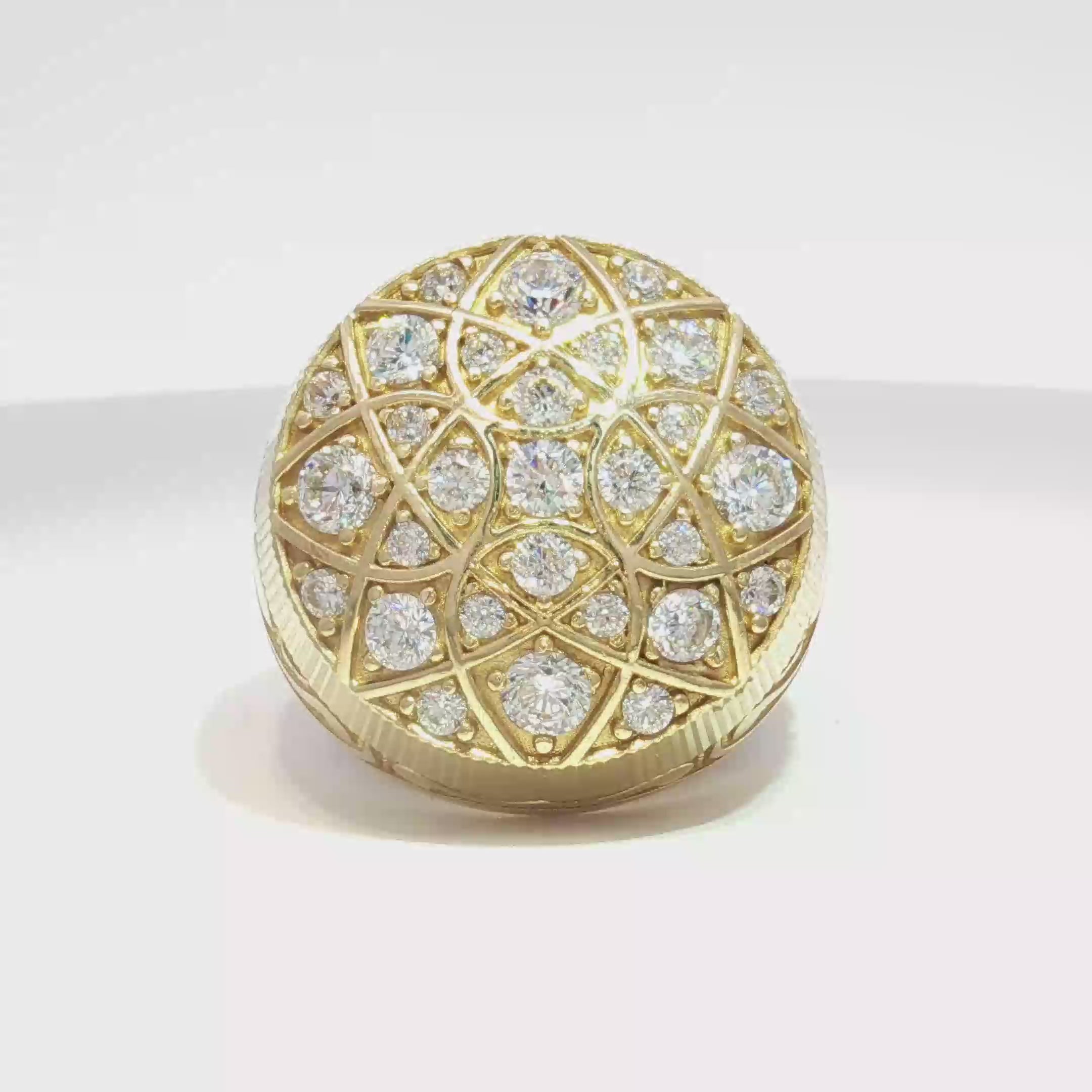 Yellow Gold Ring with Round Brilliant Cubic Zirconia