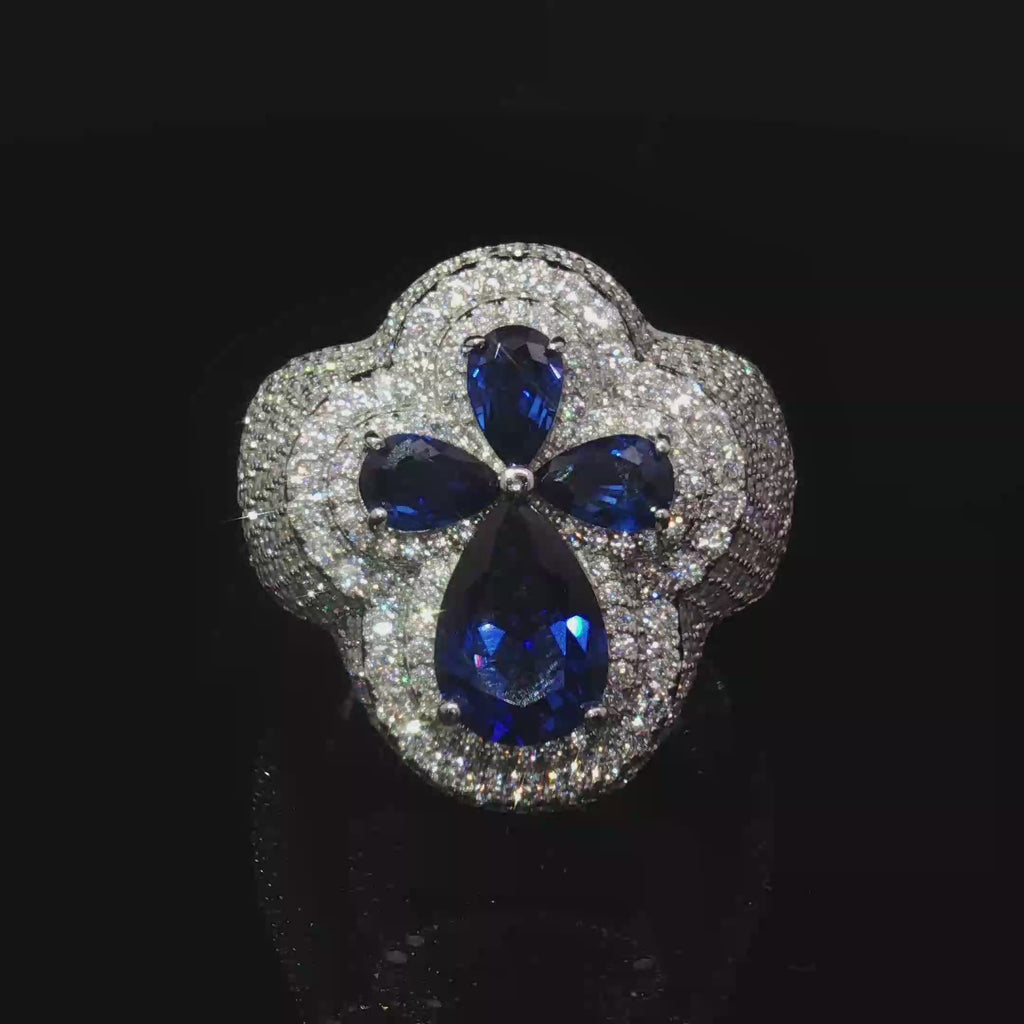 Crimson Cross moissanite Ring