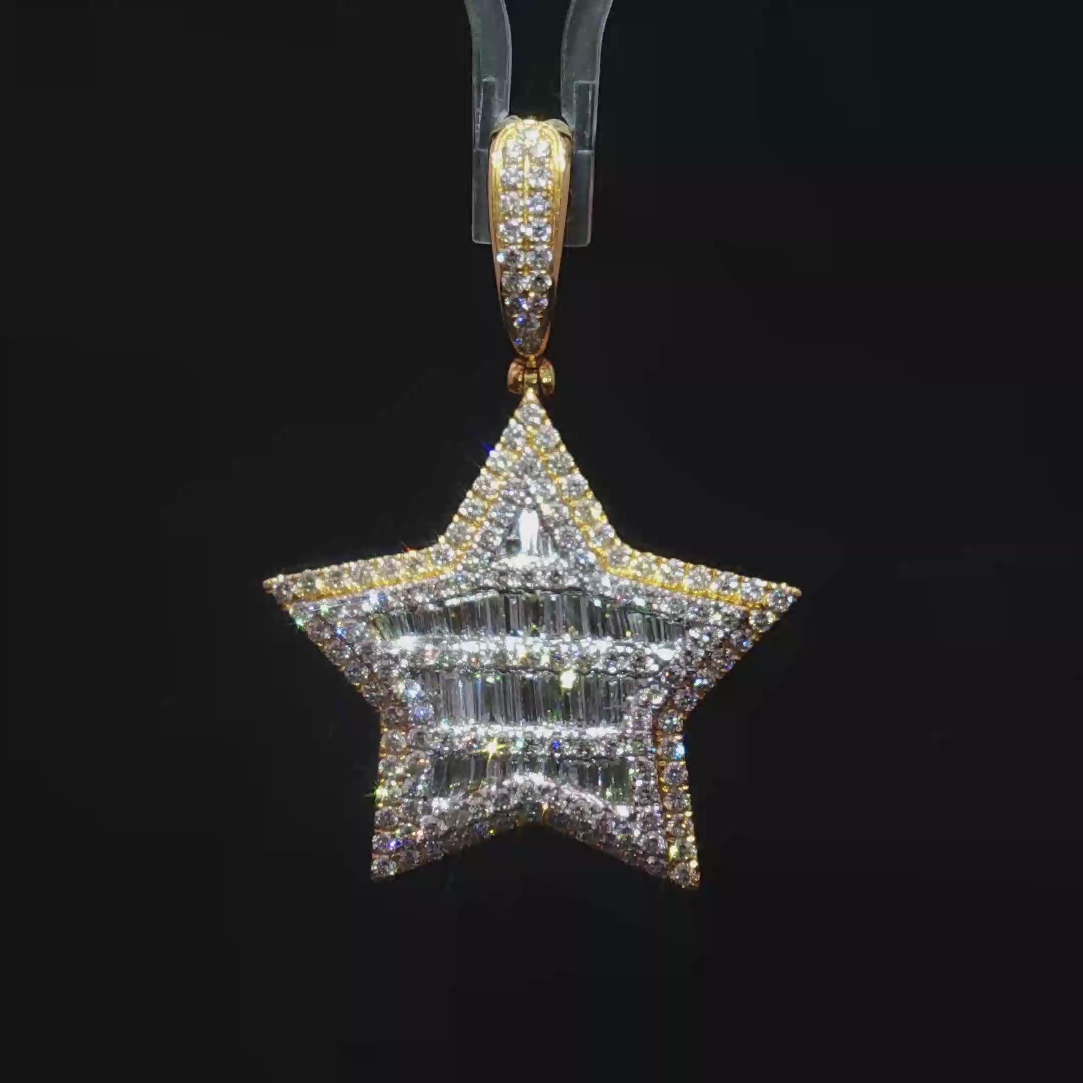 10K Star Pendant with Brilliant Cut Diamonds