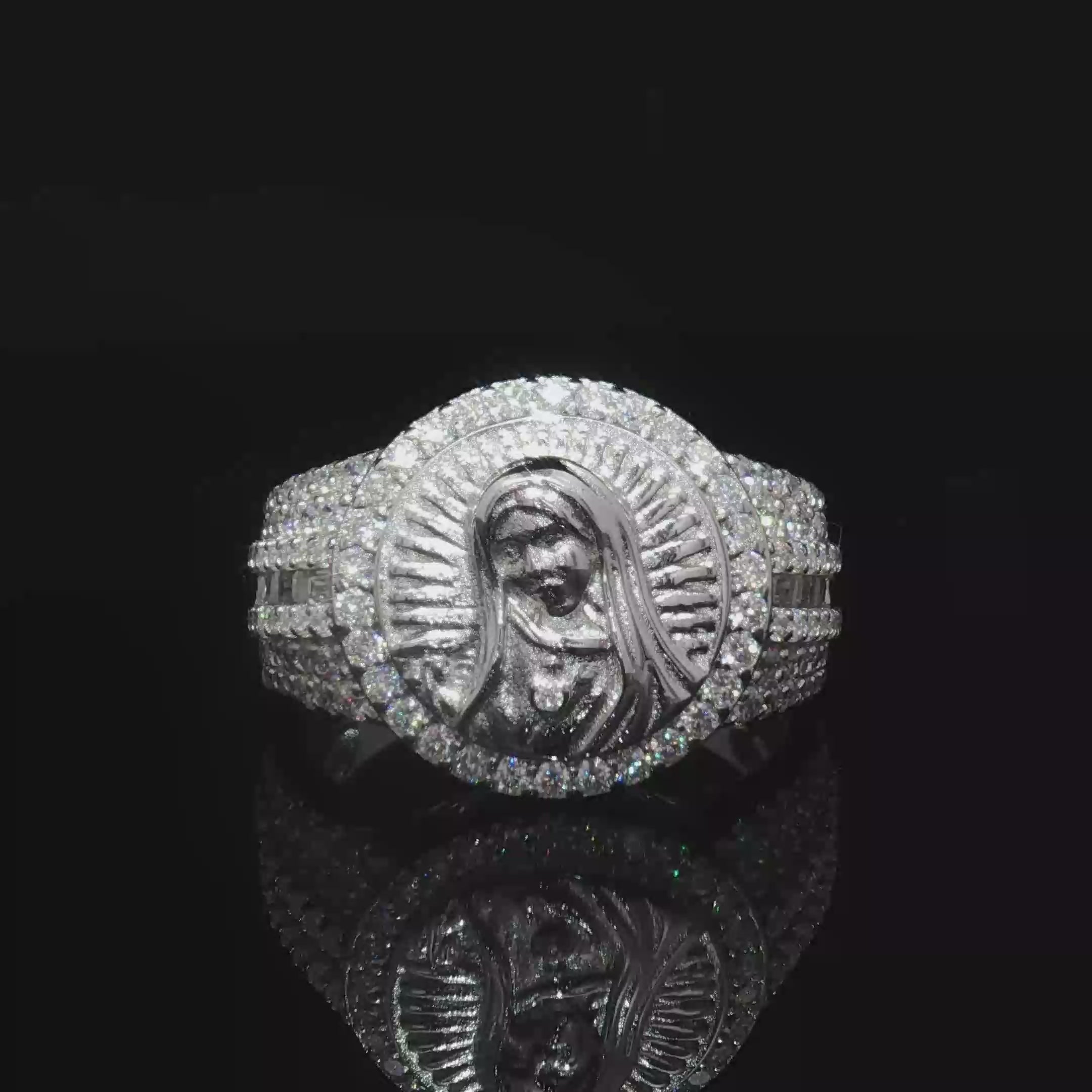 Virgen Mary Pave Ring