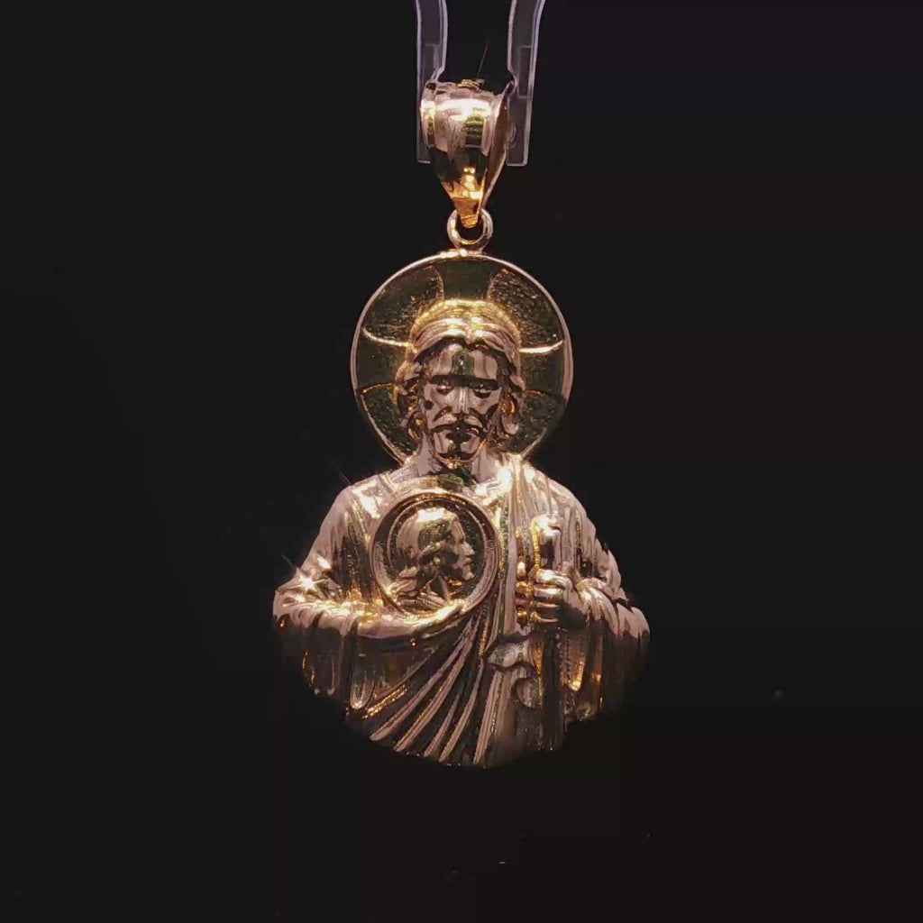14K Yellow Gold Saint Jude Religious Pendant