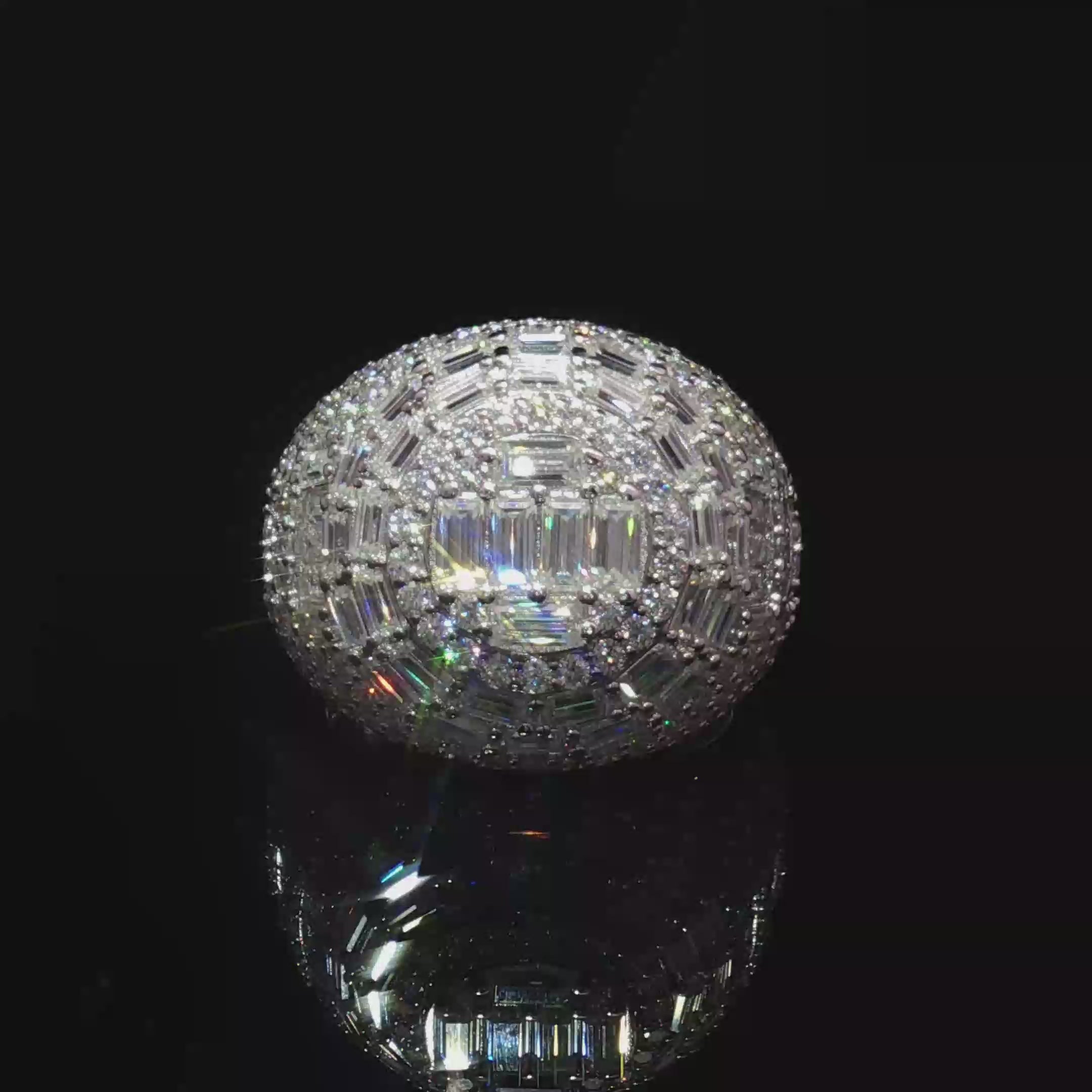 .925 silver Moissanite Cluster Statement Ring