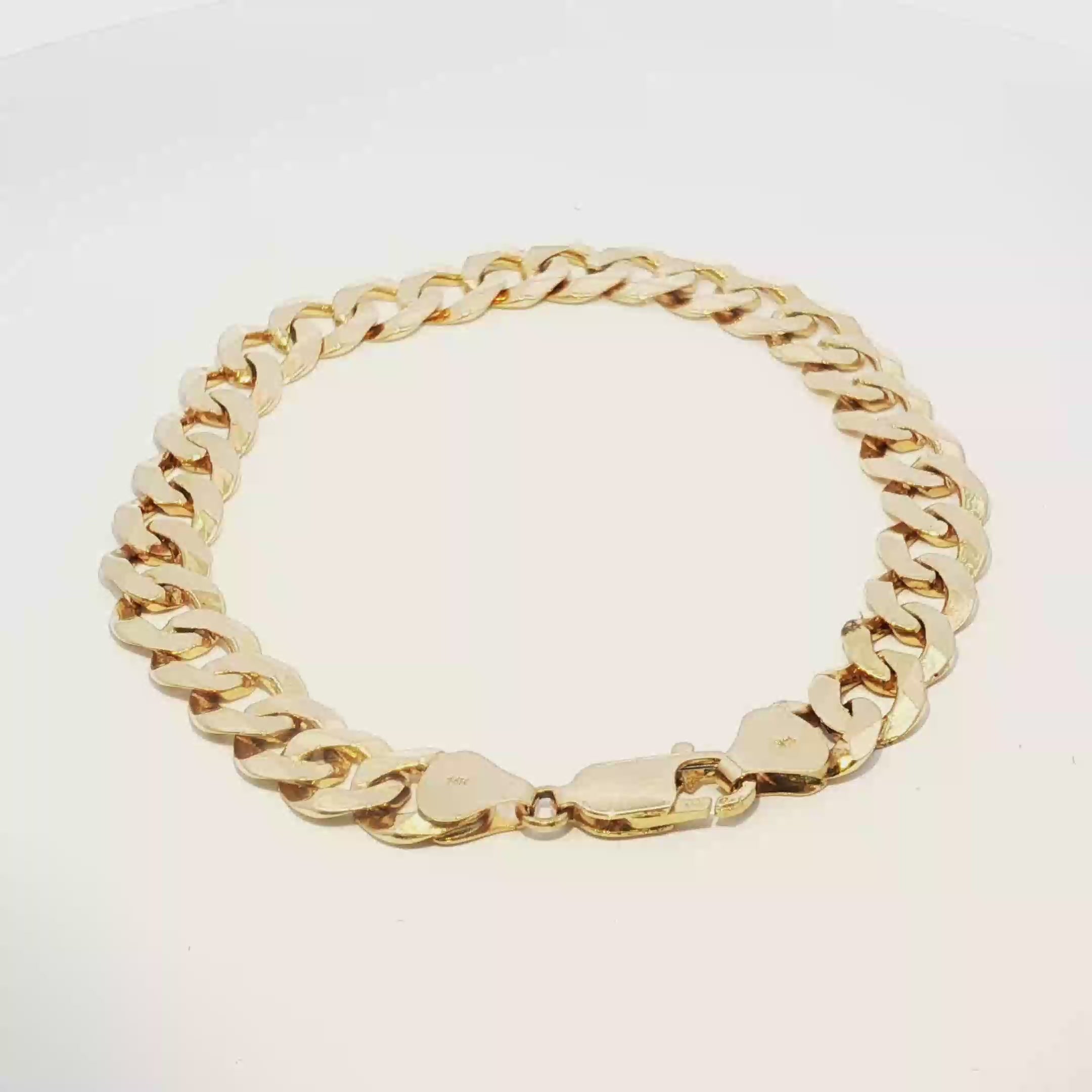14k Gold Cuban Link Chain Bracelet 9MM