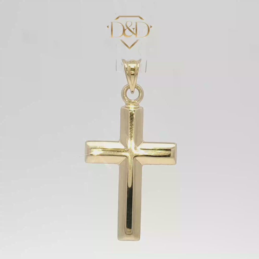 14k Small Classic Yellow Gold Cross Pendant