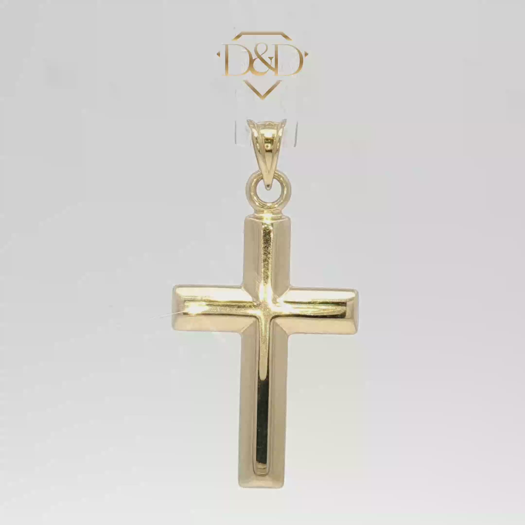 14k Small Classic Yellow Gold Cross Pendant