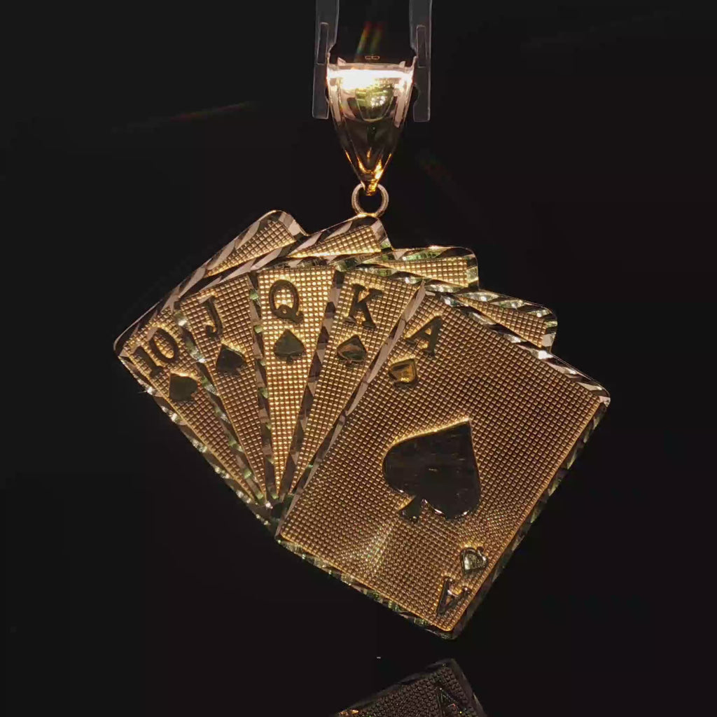 14k Playing Cards Pendant