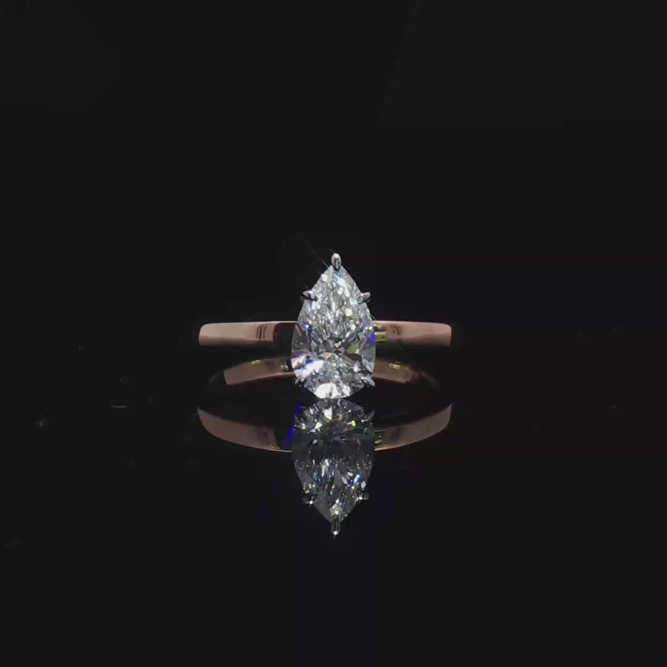 Pear-Cut Diamond Solitaire Ring in Yellow Gold