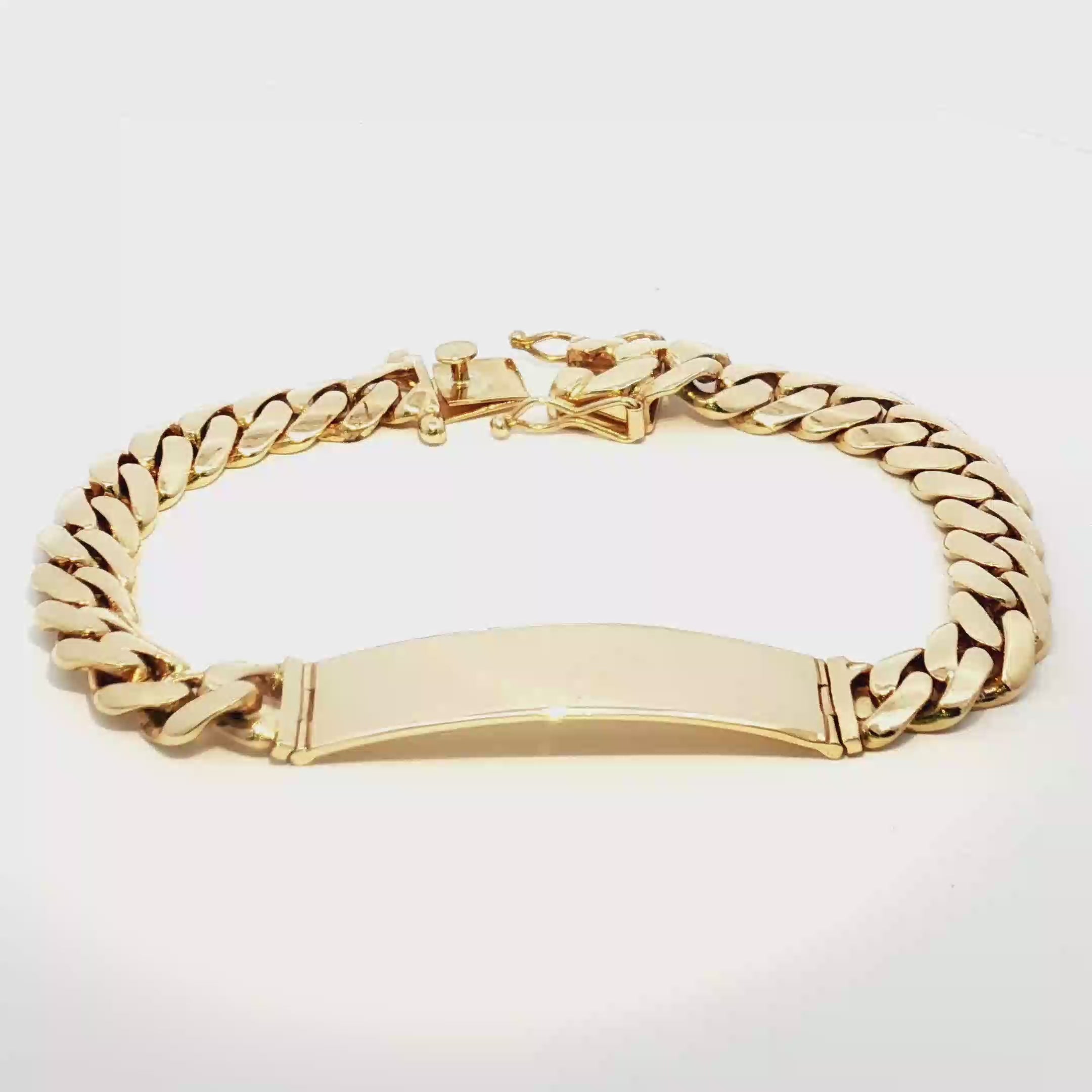 14K Gold Solid Miami Cuban ID Bracelet 10mm