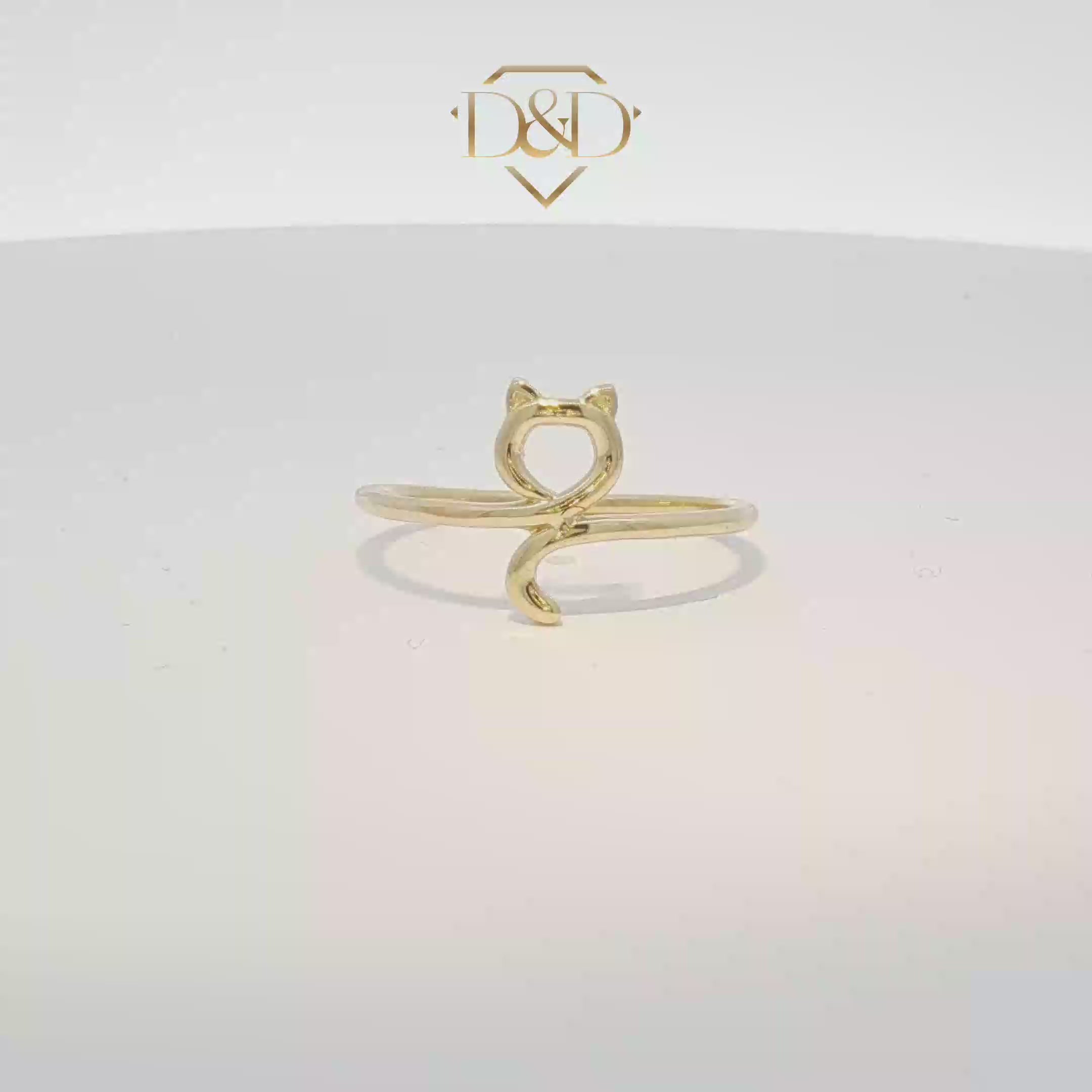 14k Cat Silhouette Ring