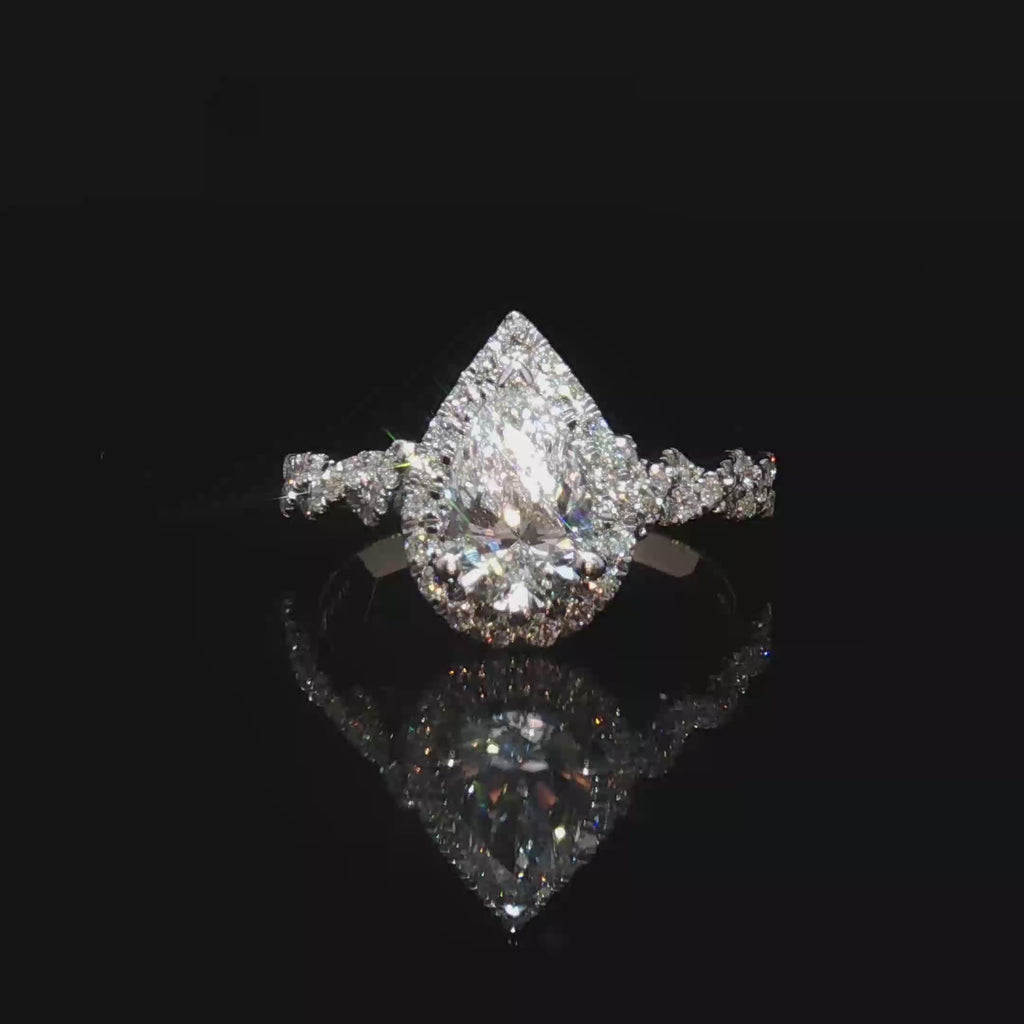 Pear-Cut Diamond Engagement Ring in Yellow Gold