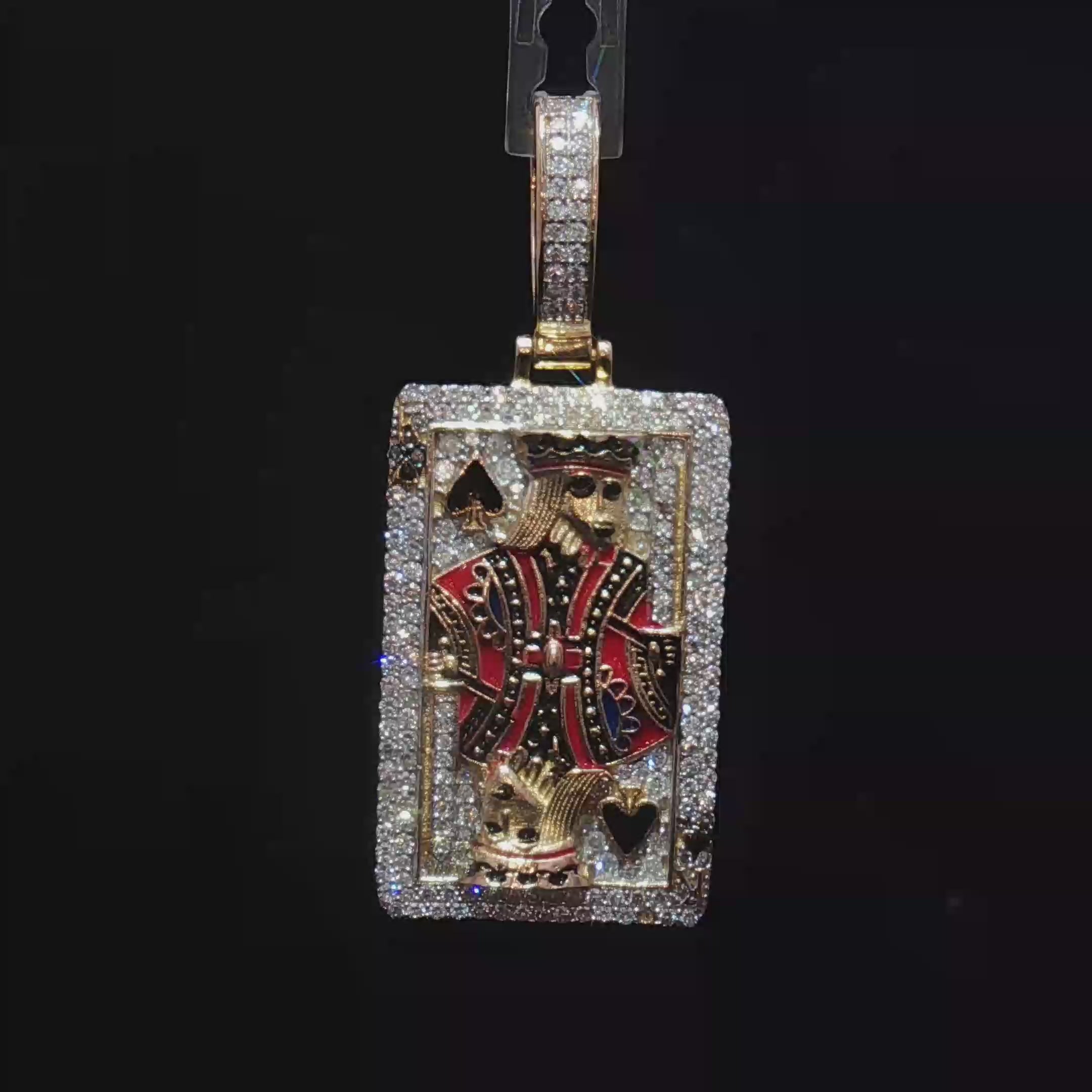 10k King of Spades Diamond Pendant
