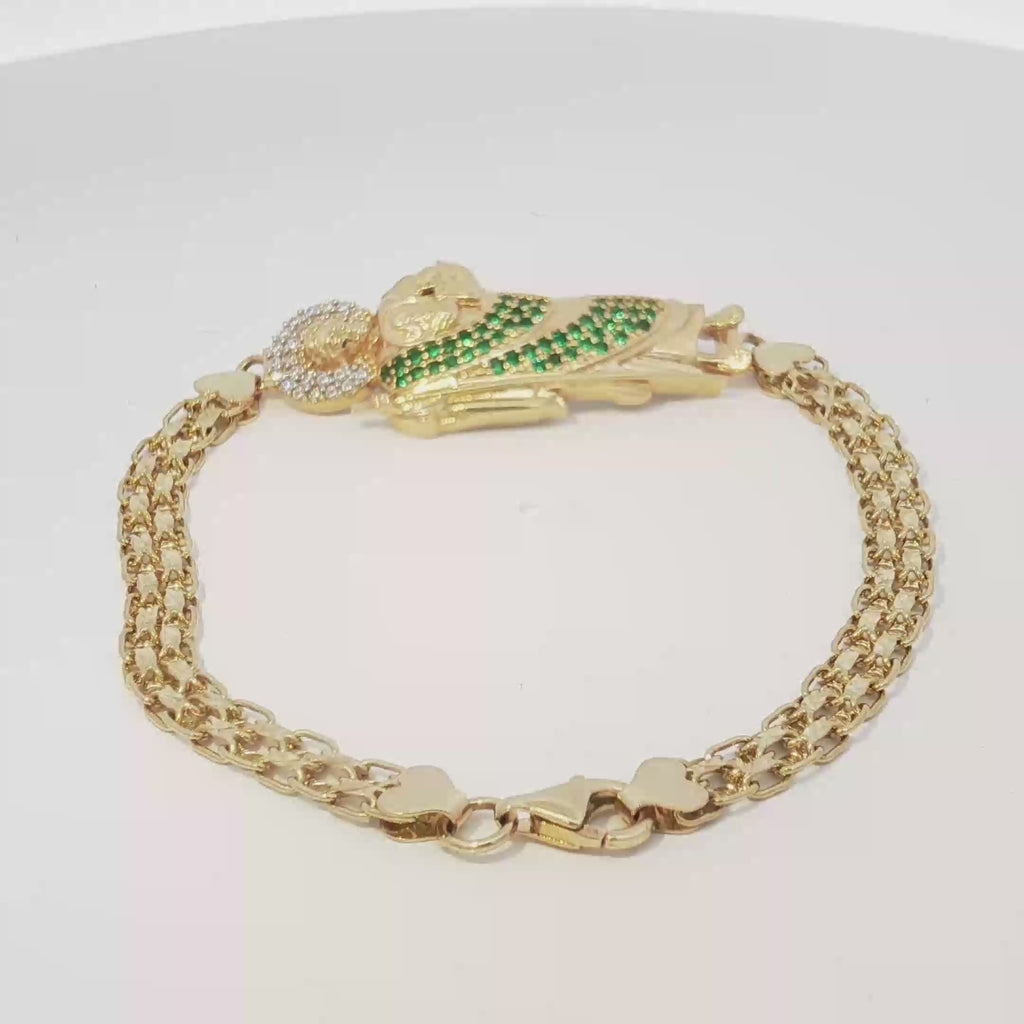 14k Petatillo Bracelet San Judas with CZ's