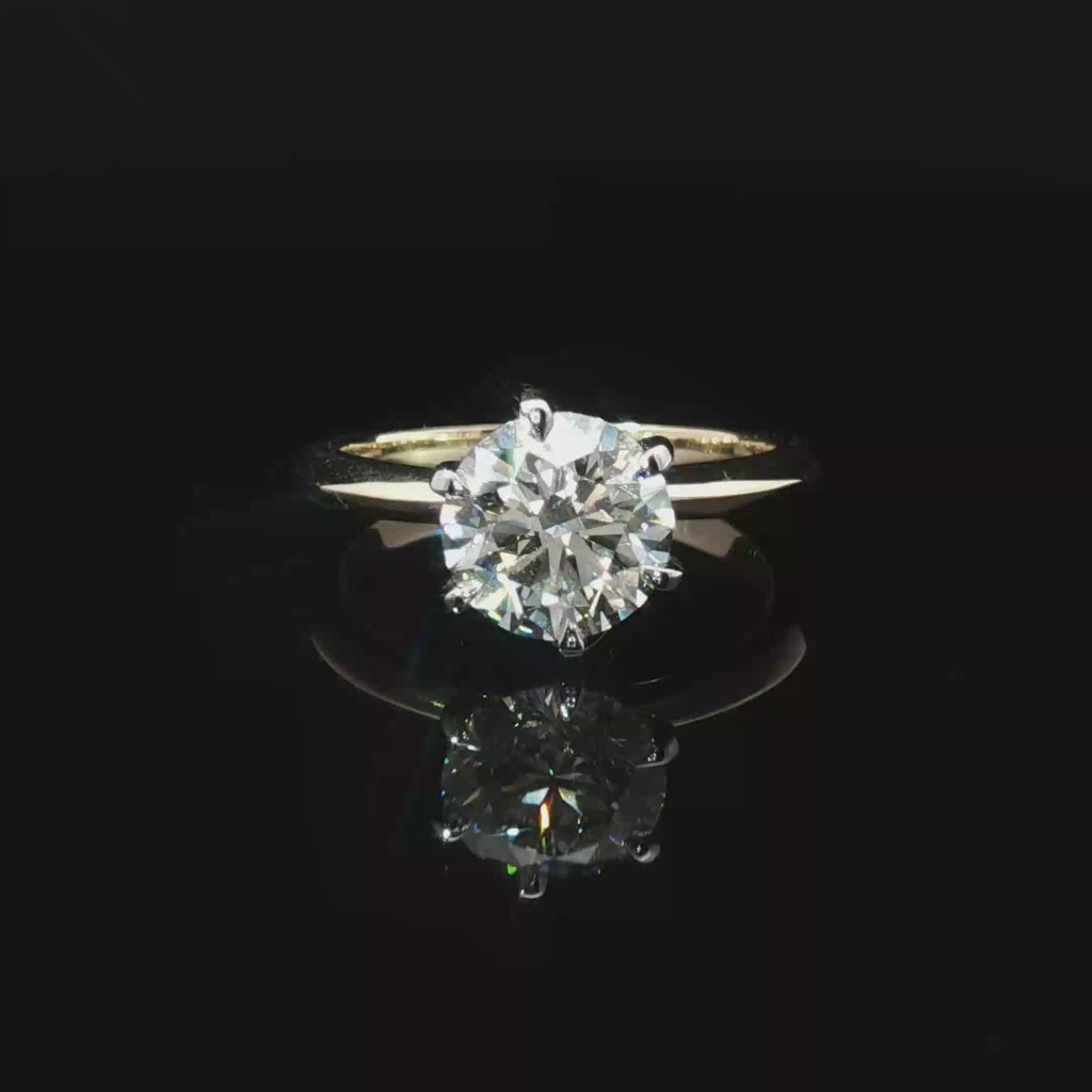 14k Solitaire Ring with Round Cut Diamond