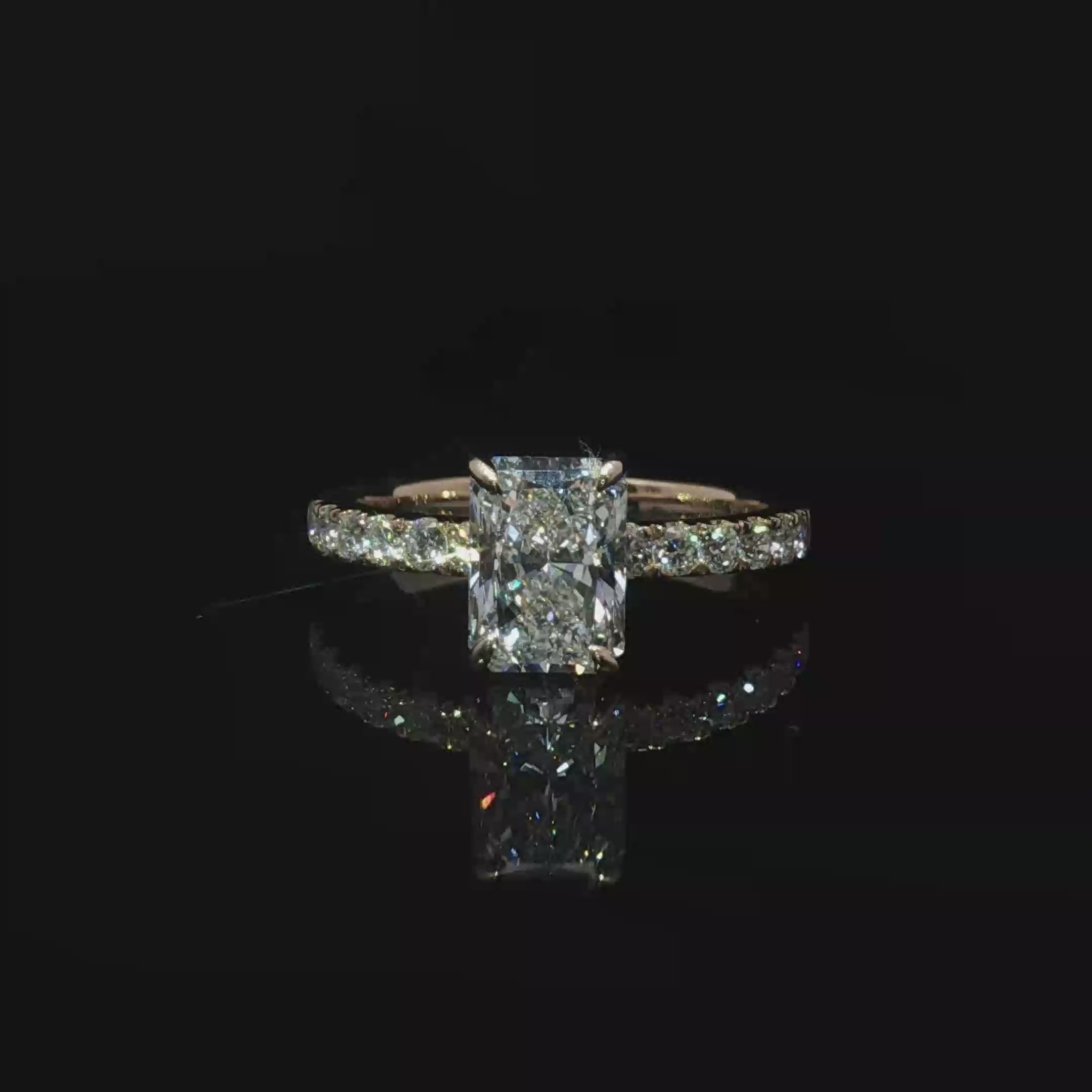Radiant Cut Diamond Yellow Gold Engagement Ring