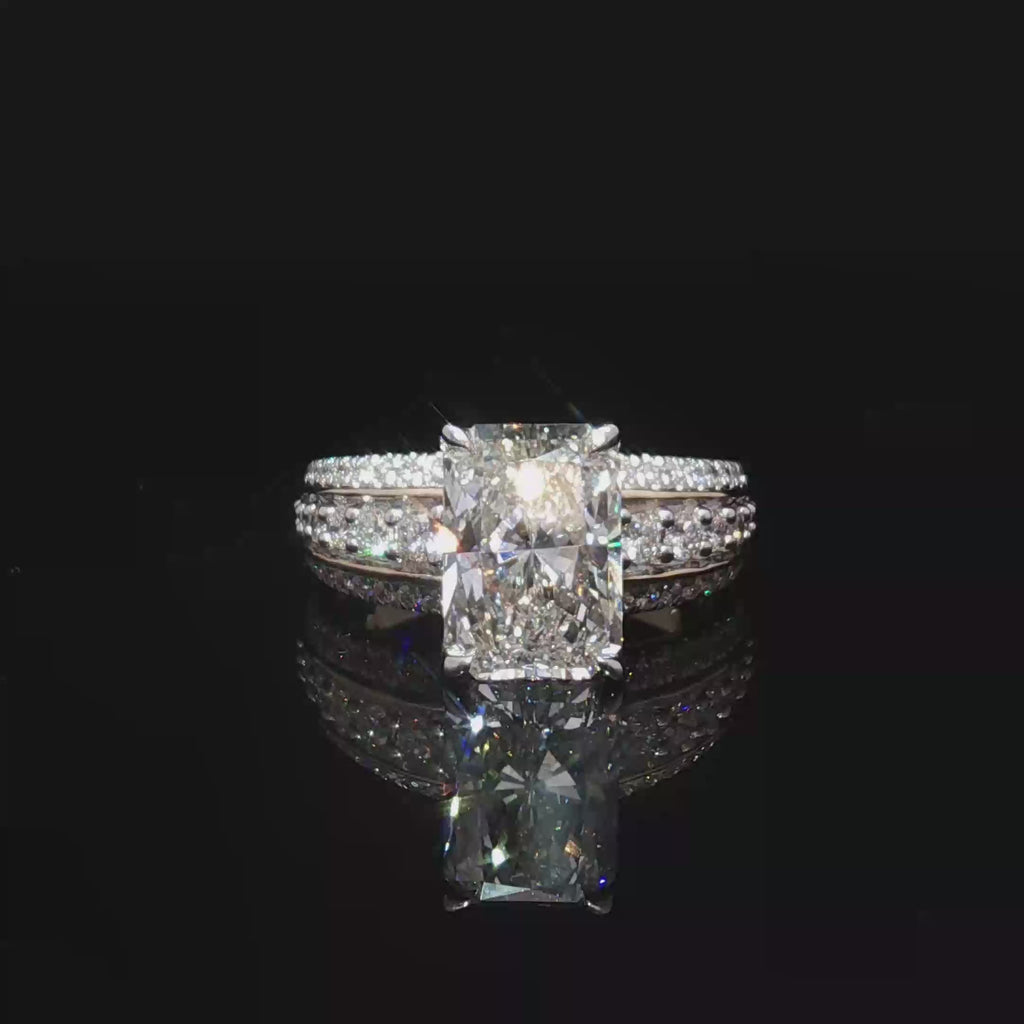 Yellow Gold Cushion Cut Diamond Multistone Ring